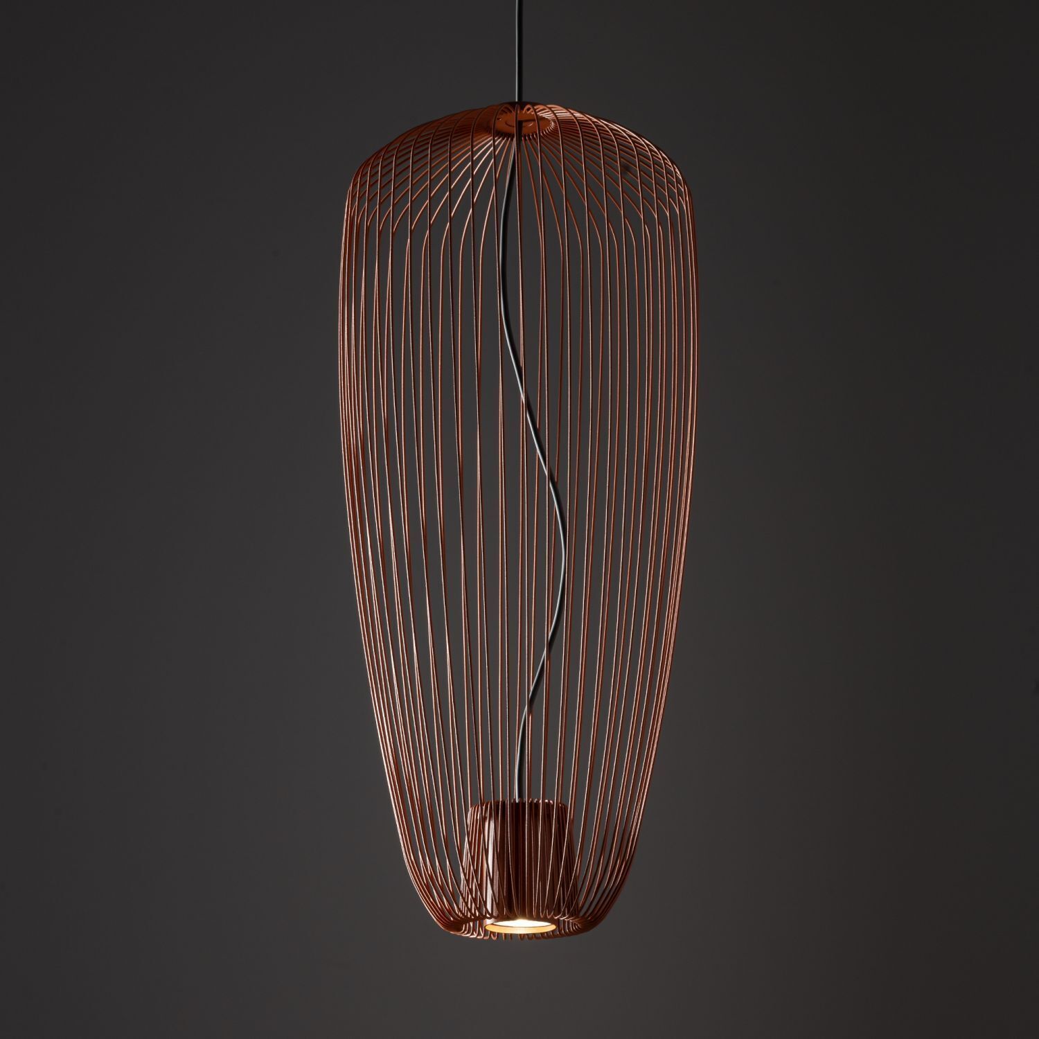 Suspension élégante en métal terracotta L:27 cm GU10