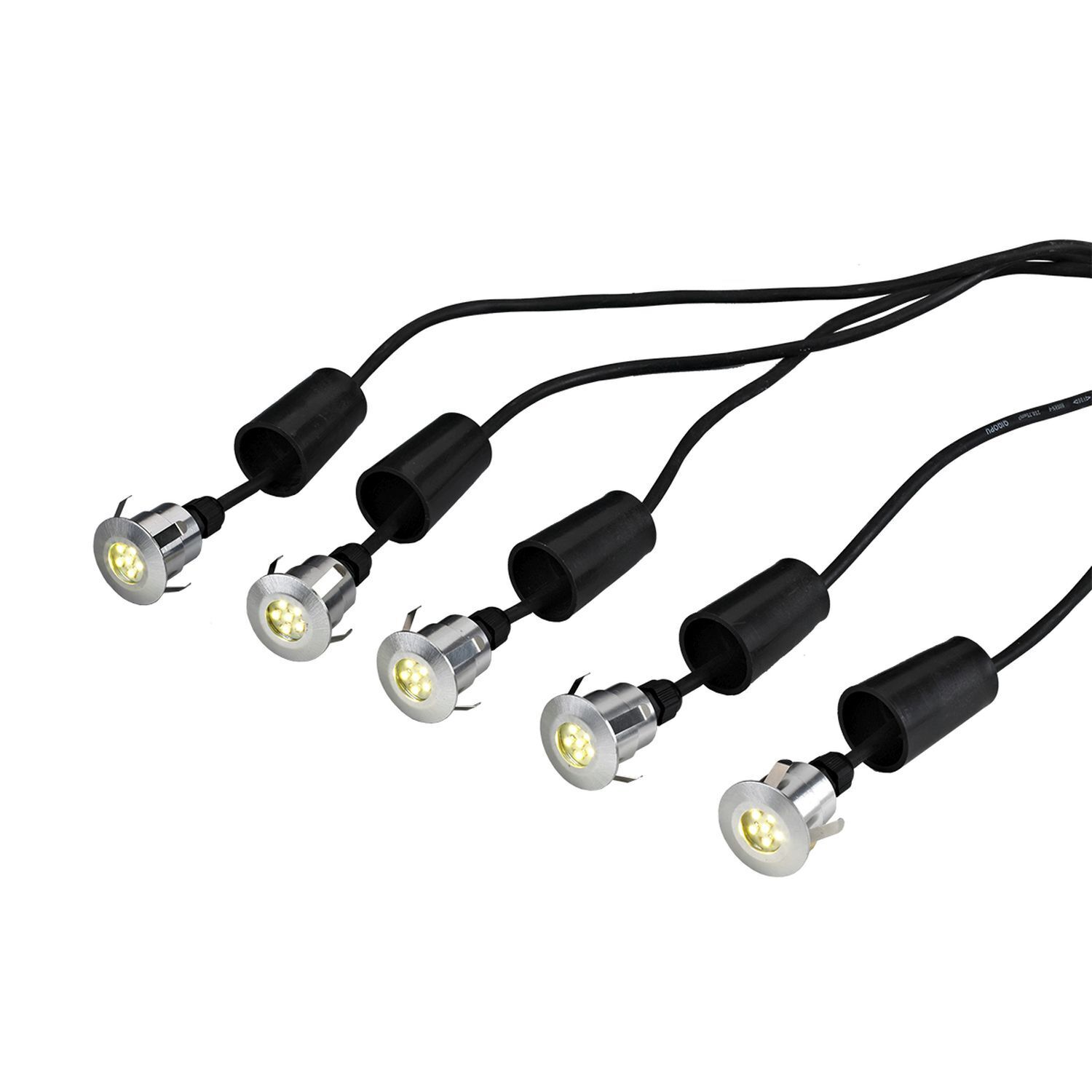 Spot LED encastré extérieur 5x IP54 aluminium