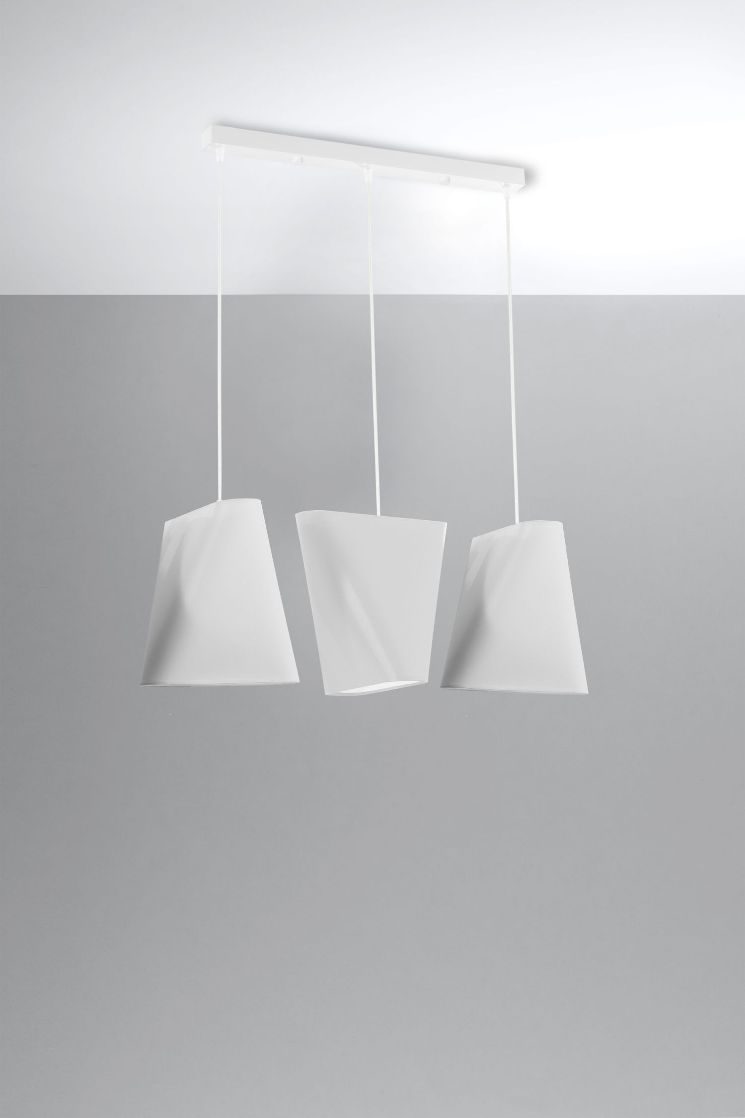 Lampe à suspendre 3 flammes Blanc Abat-jour en tissu E27 Moderne