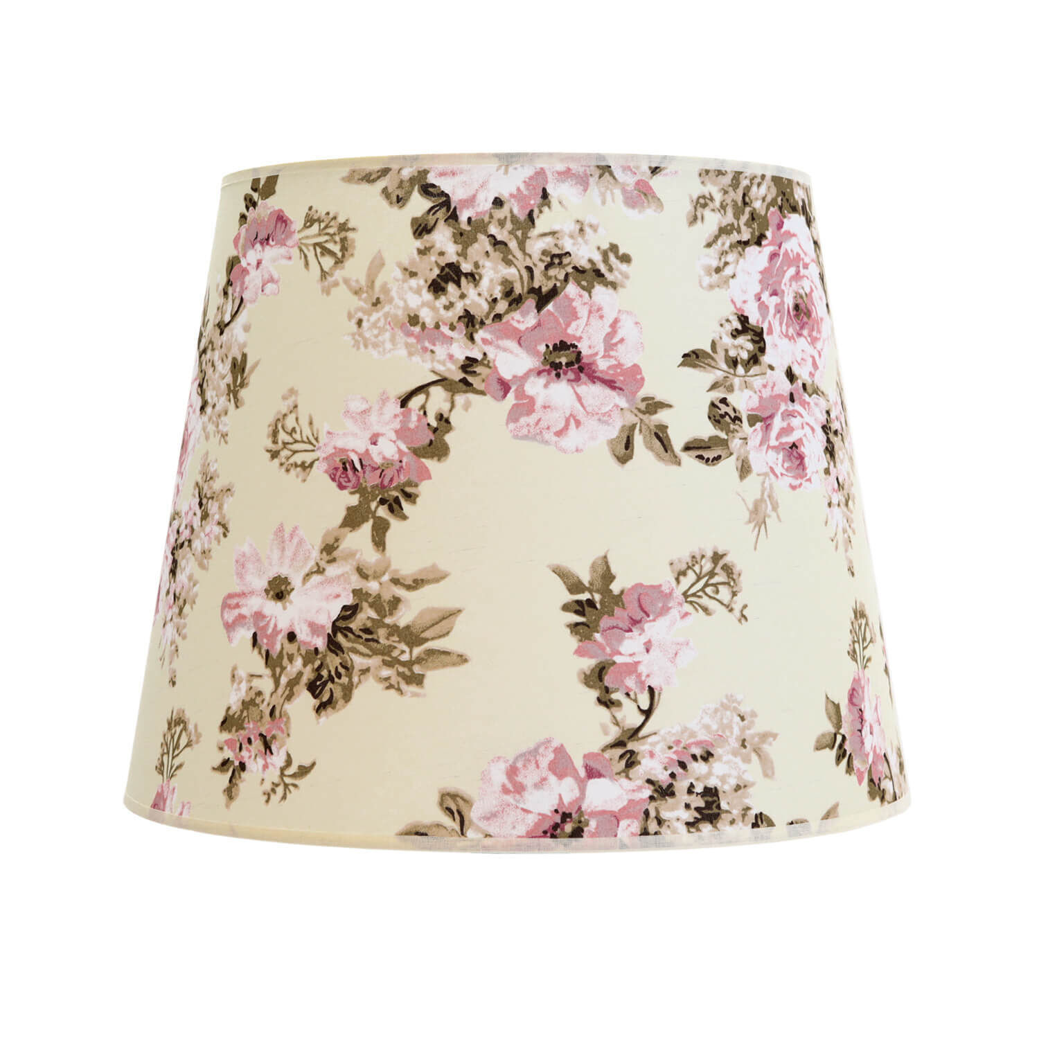 Tissu Abat-jour Lampadaire Blanc Rose Fleurs E27