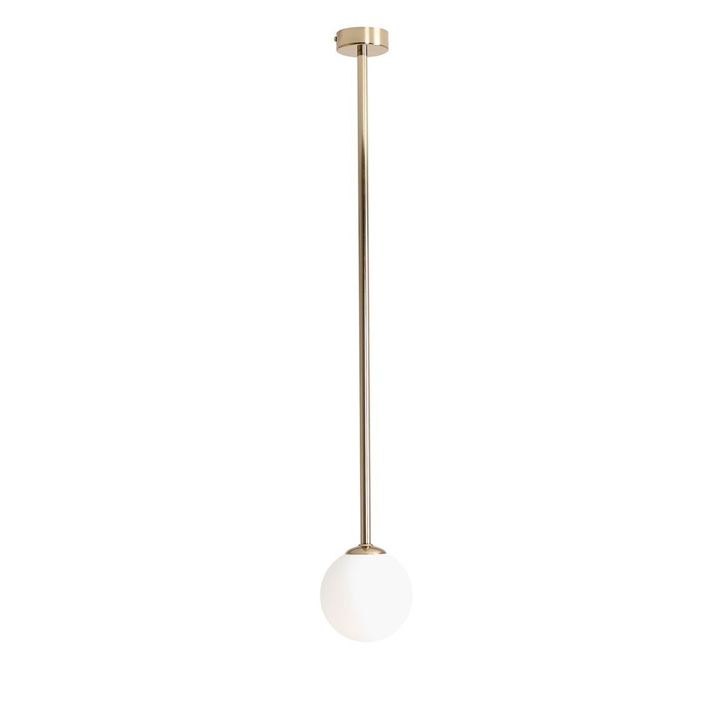 Plafonnier verre métal doré E14 H:92 cm faible éblouissement