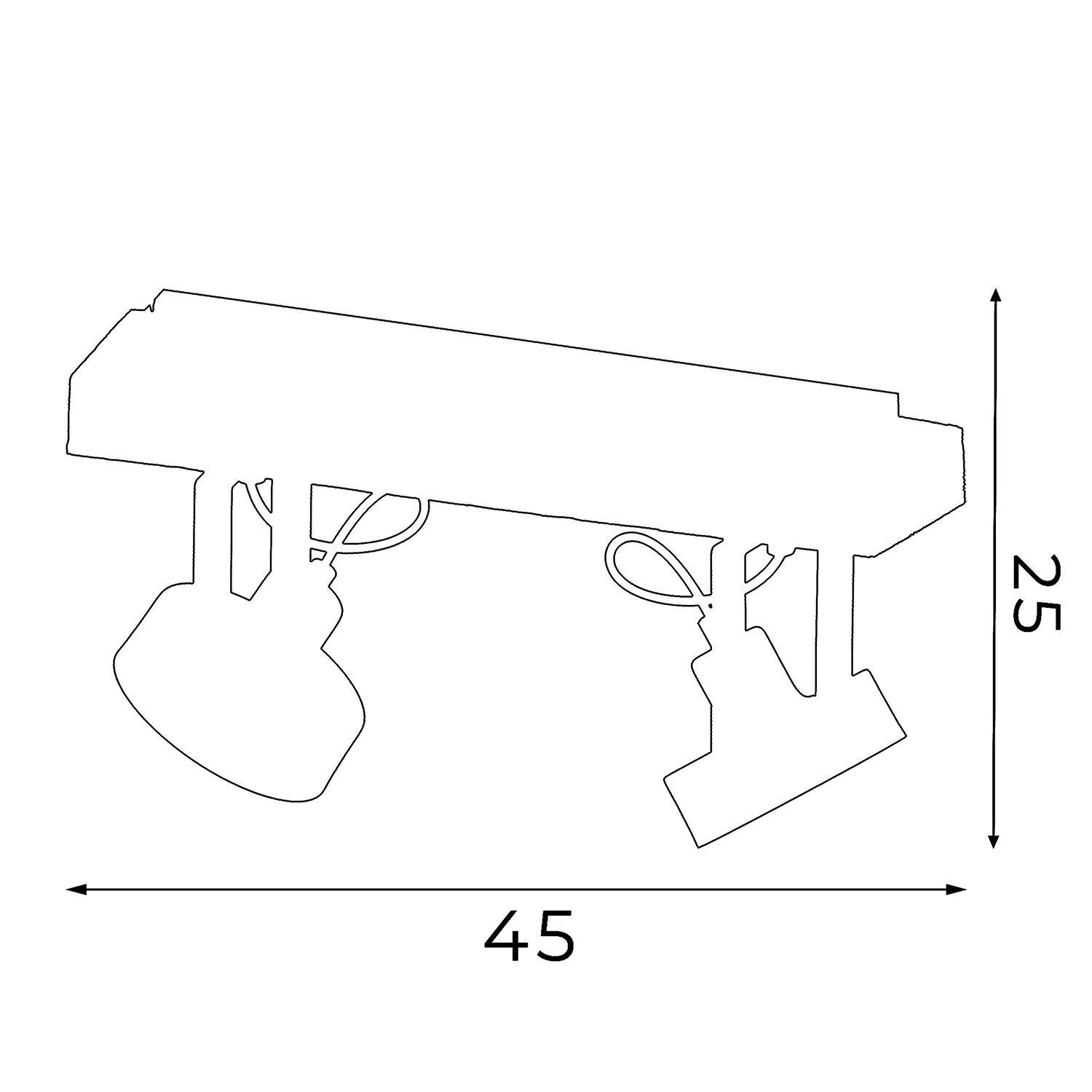 Spot de plafond bois métal noir L:45 cm GU10 flexible