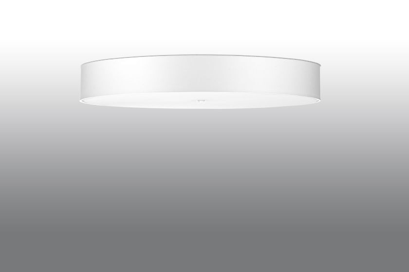 Plafonnier grand Ø 100 cm rond Blanc tissu verre anti-éblouissant