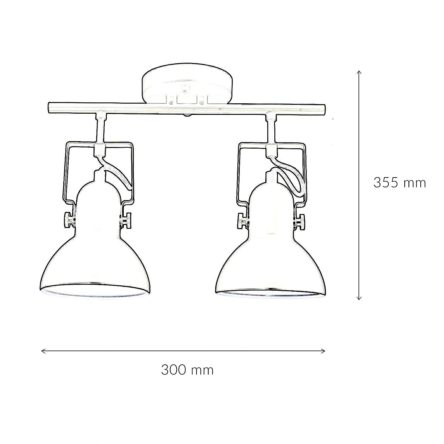 Spot Luminaire Noir Métal long Rétro pratique