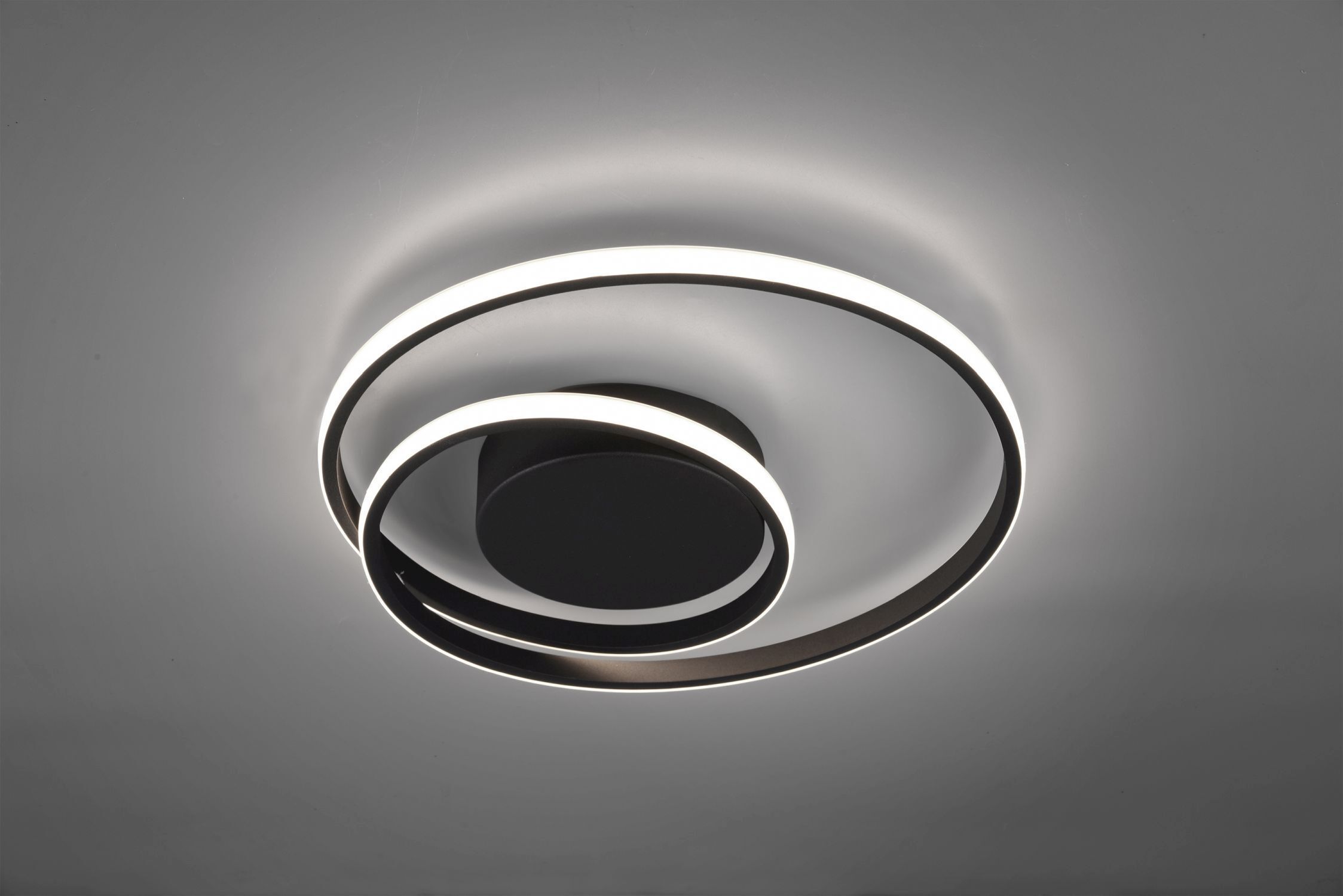 Lampe de plafonnier LED Métal noir 2500 lm L:39 cm Spirale