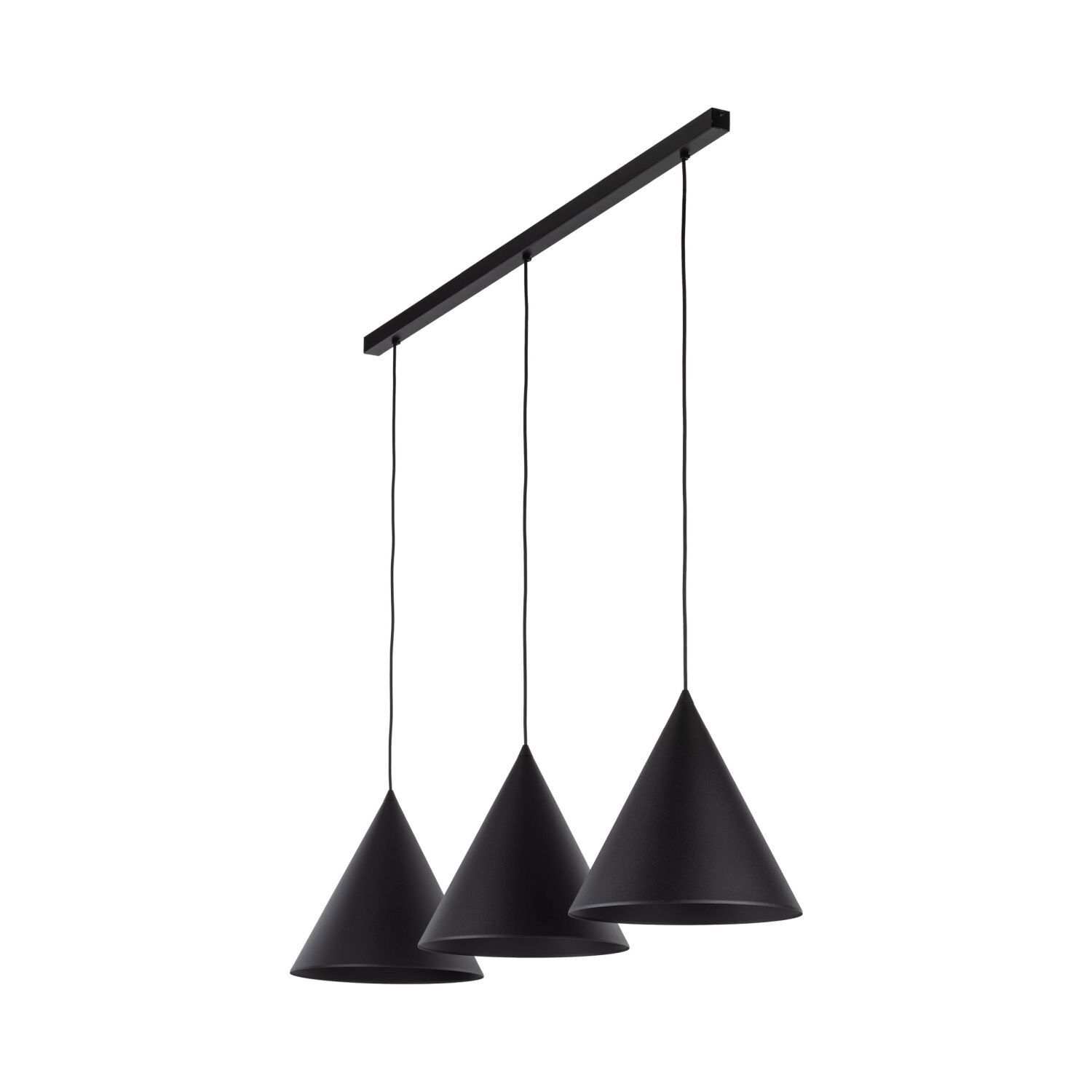 Lampe à suspendre noire 3 flammes métal E27 réglable en hauteur