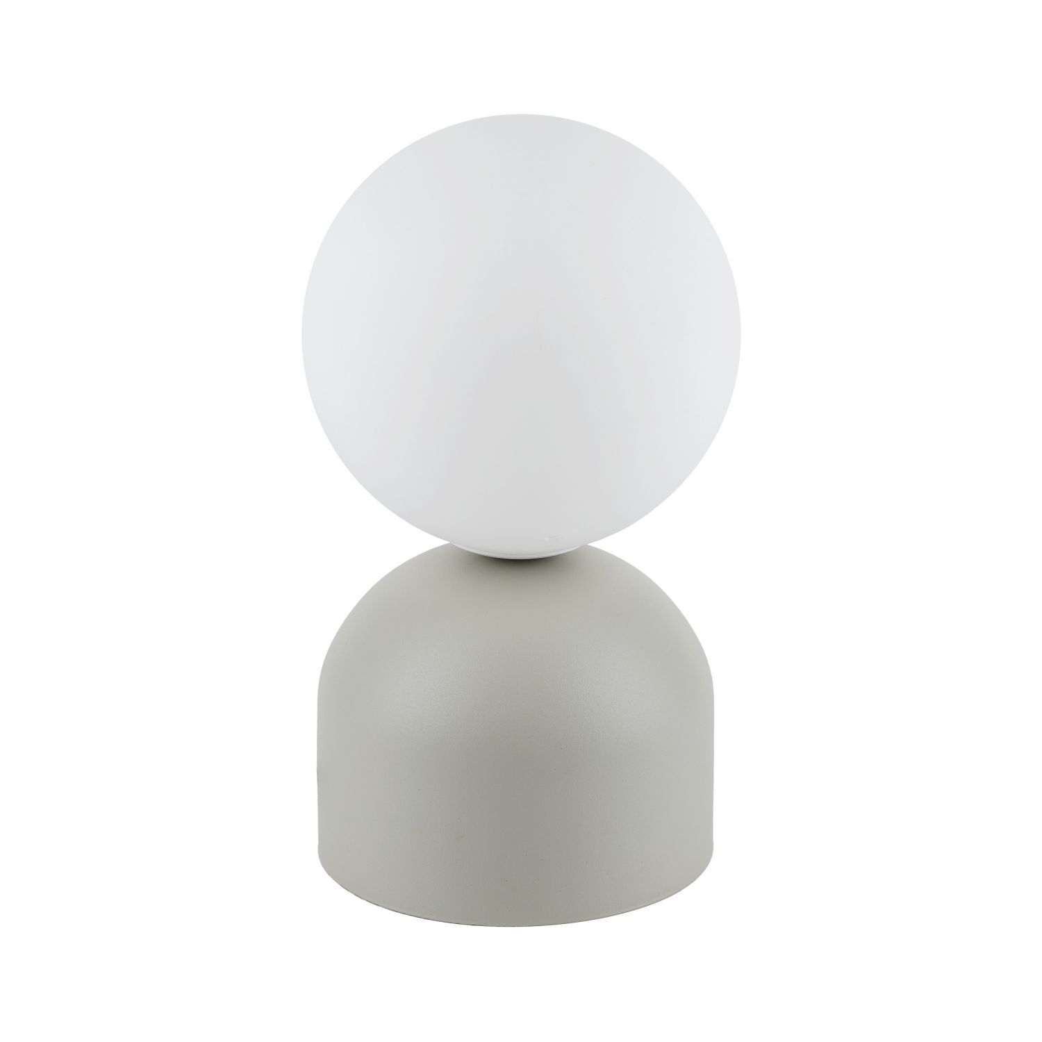 Petite lampe de table H : 21 cm Ø 12 cm Beige Blanc Métal Verre G9