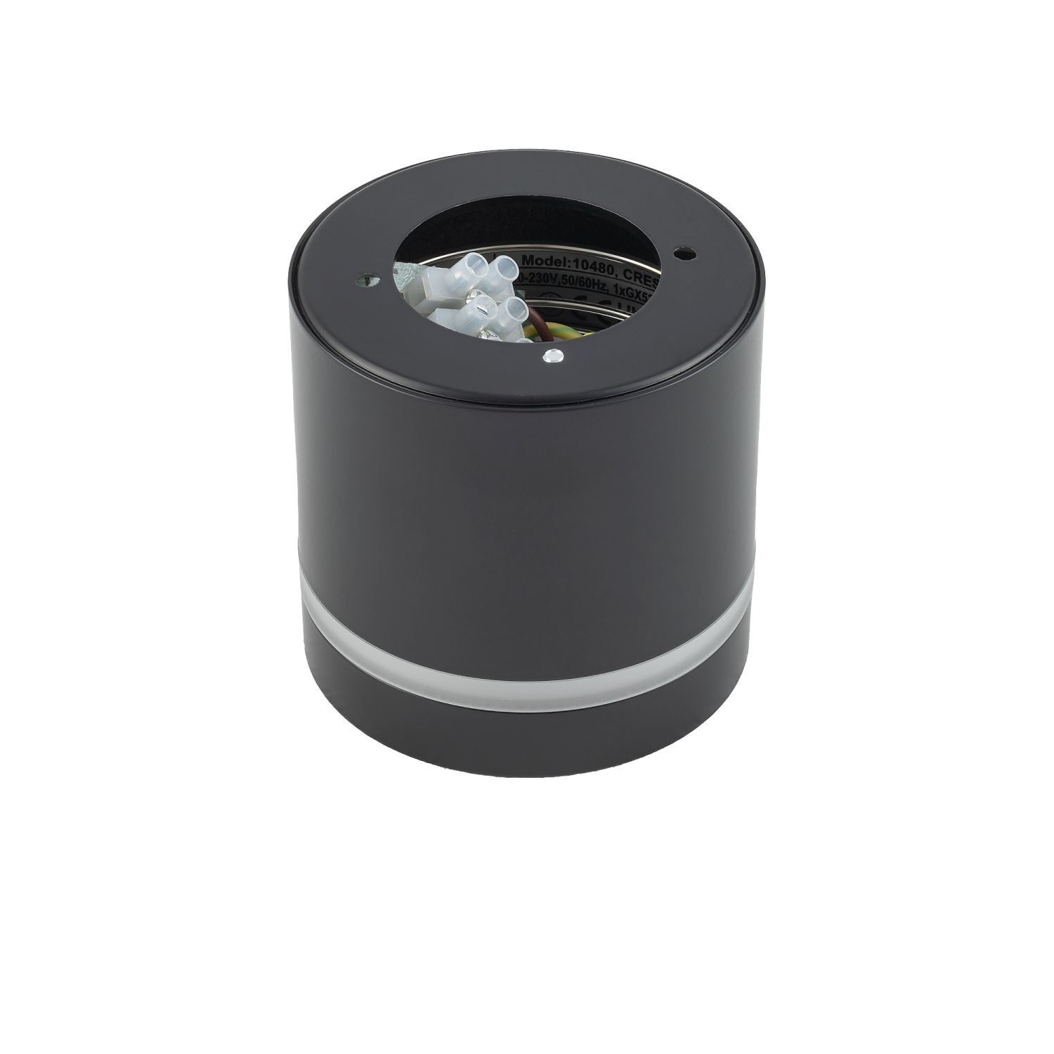 Spot plafond noir GX53 Ø 8,5 cm rond H : 8,3 cm petit métal