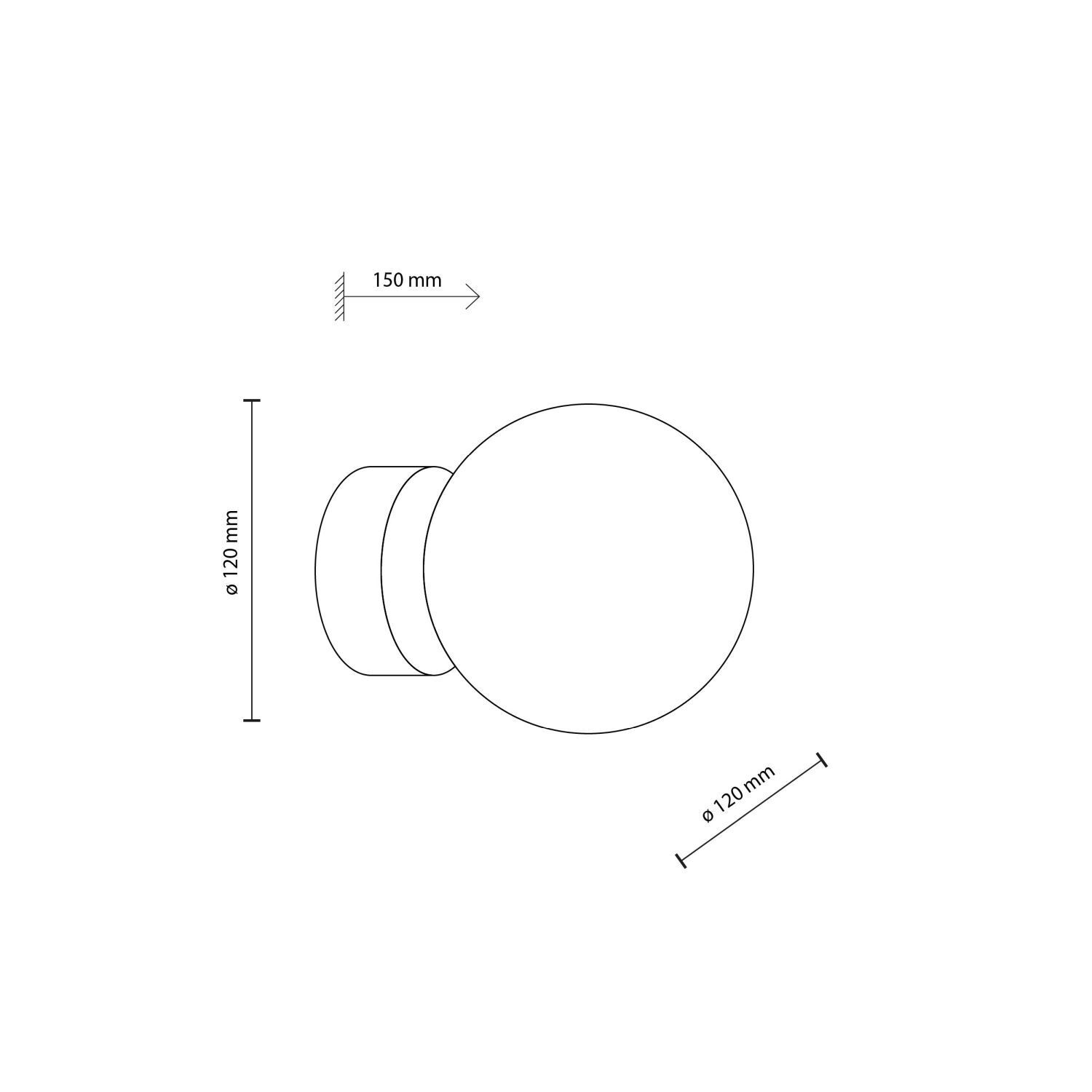 Plafonnier rond Ø 12 cm H : 15 cm petit verre fumé G9 sphère