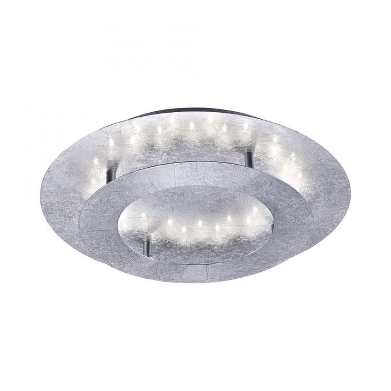 Plafonnier LED feuille d'argent métal 18 W Ø40 cm
