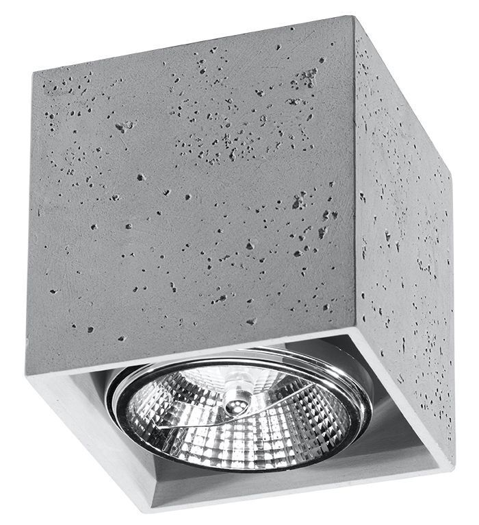 Spot de plafond angulaire béton GU10 petit salon couloir