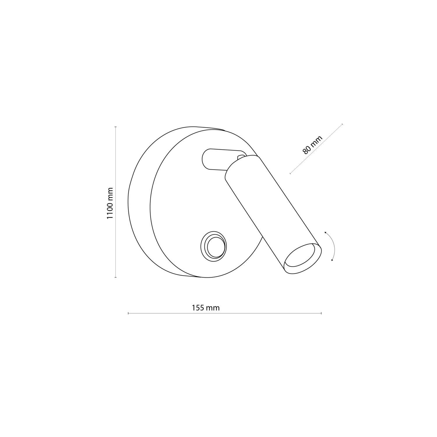 Applique murale avec interrupteur orientable Métal doré rond