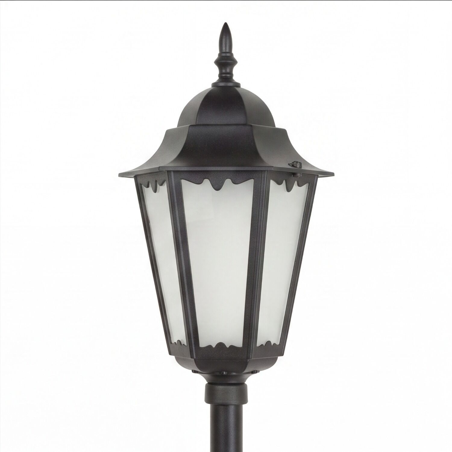 le51584-stehlampe-terrasse-aussen-metall-kunststoff-rustikal-schwarz-03 Gartenlaterne, Straßenlampe, Schmiedeeisen, schwarz, Glasfüllung