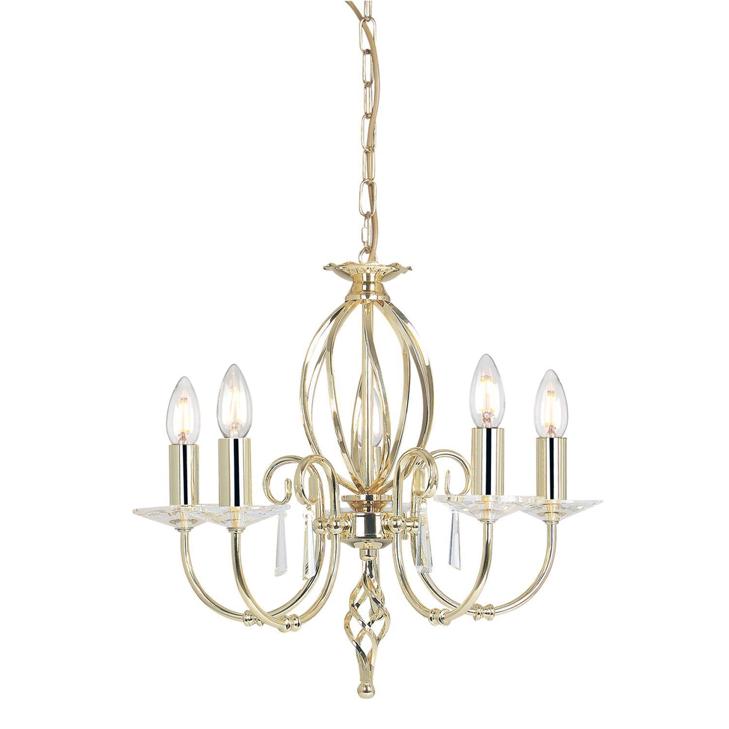 Lustre élégant en laiton avec cristal CANDELA