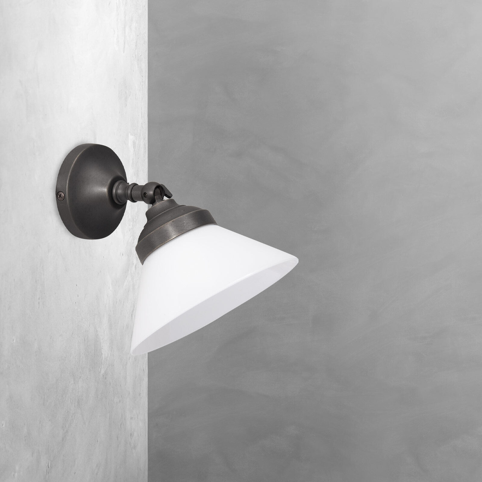 Spot Lampe murale réglable laiton verre en bronze blanc Lampe