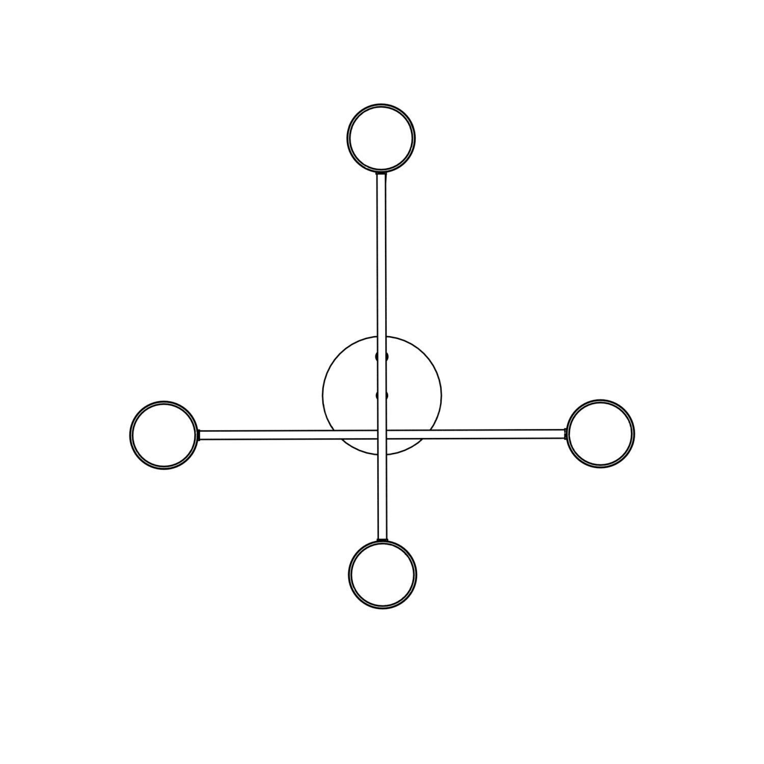 Plafonnier blanc métal GX53 4 flammes accentuées Kreuz, Symbol, Kronleuchter, Lampe