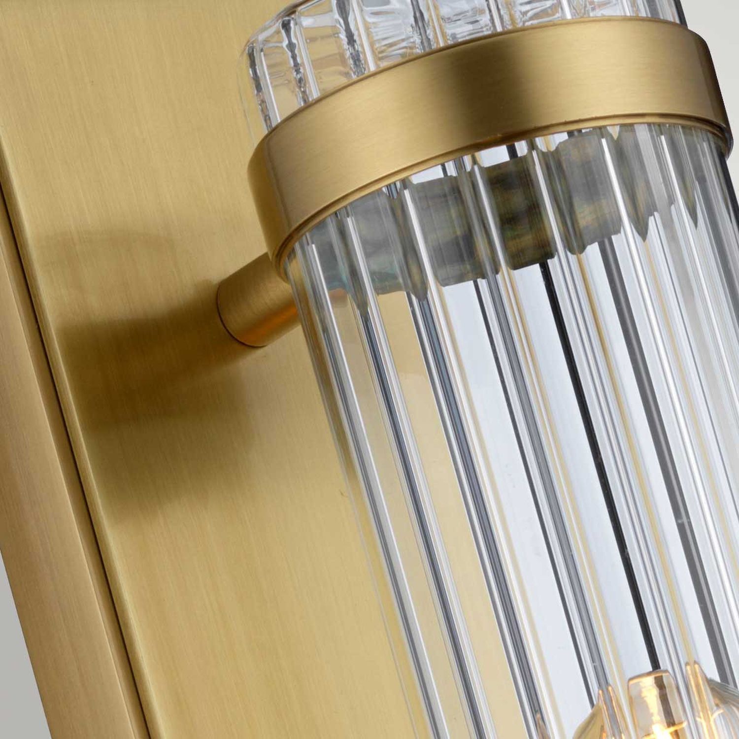 Lampe de salle de bain murale G9 LED IP44 3000 K 40 cm de haut en laiton antique