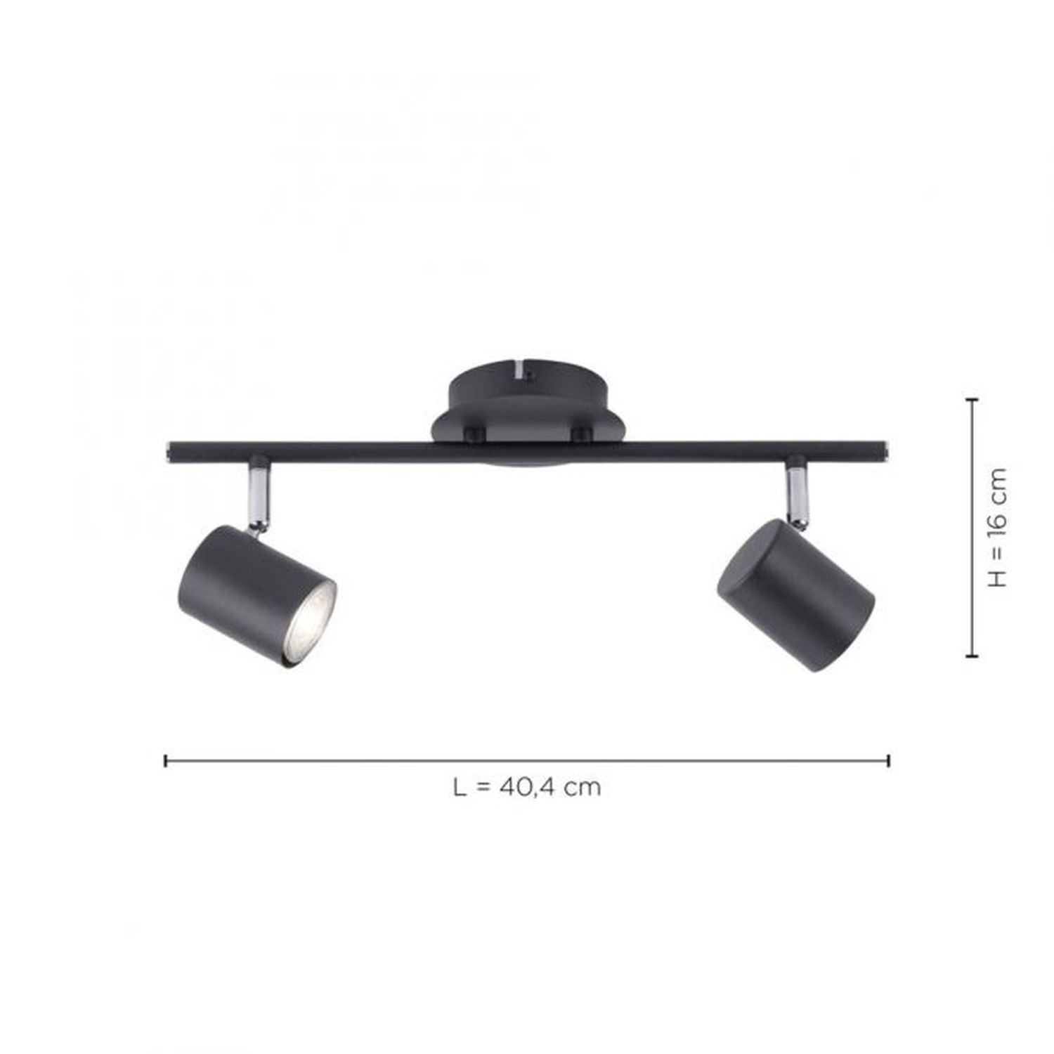 Spot de plafond flexible métal noir GU10 2 flammes