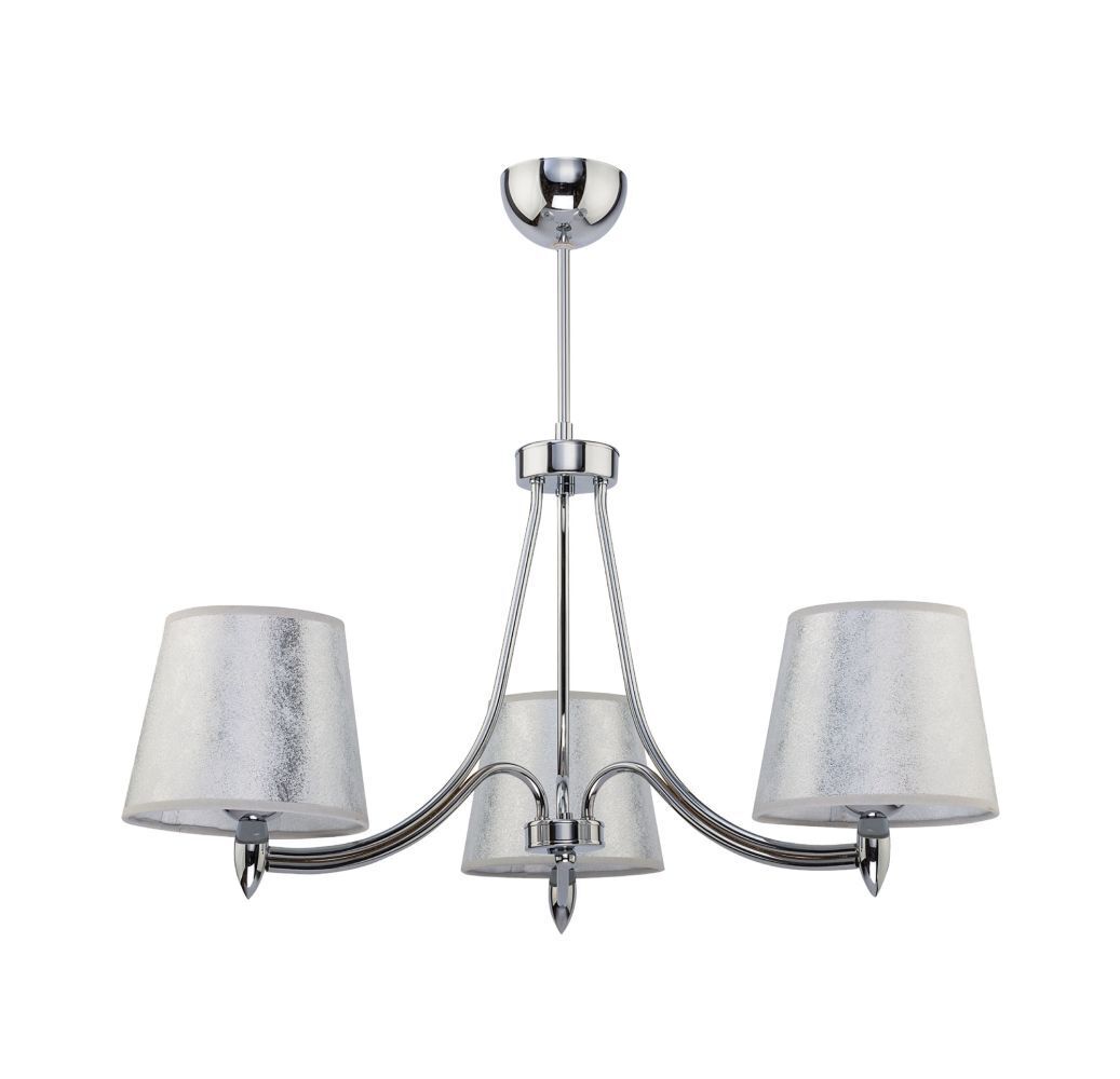 Plafonnier ESMERALDA Chrome Argent Lampe 3xE27