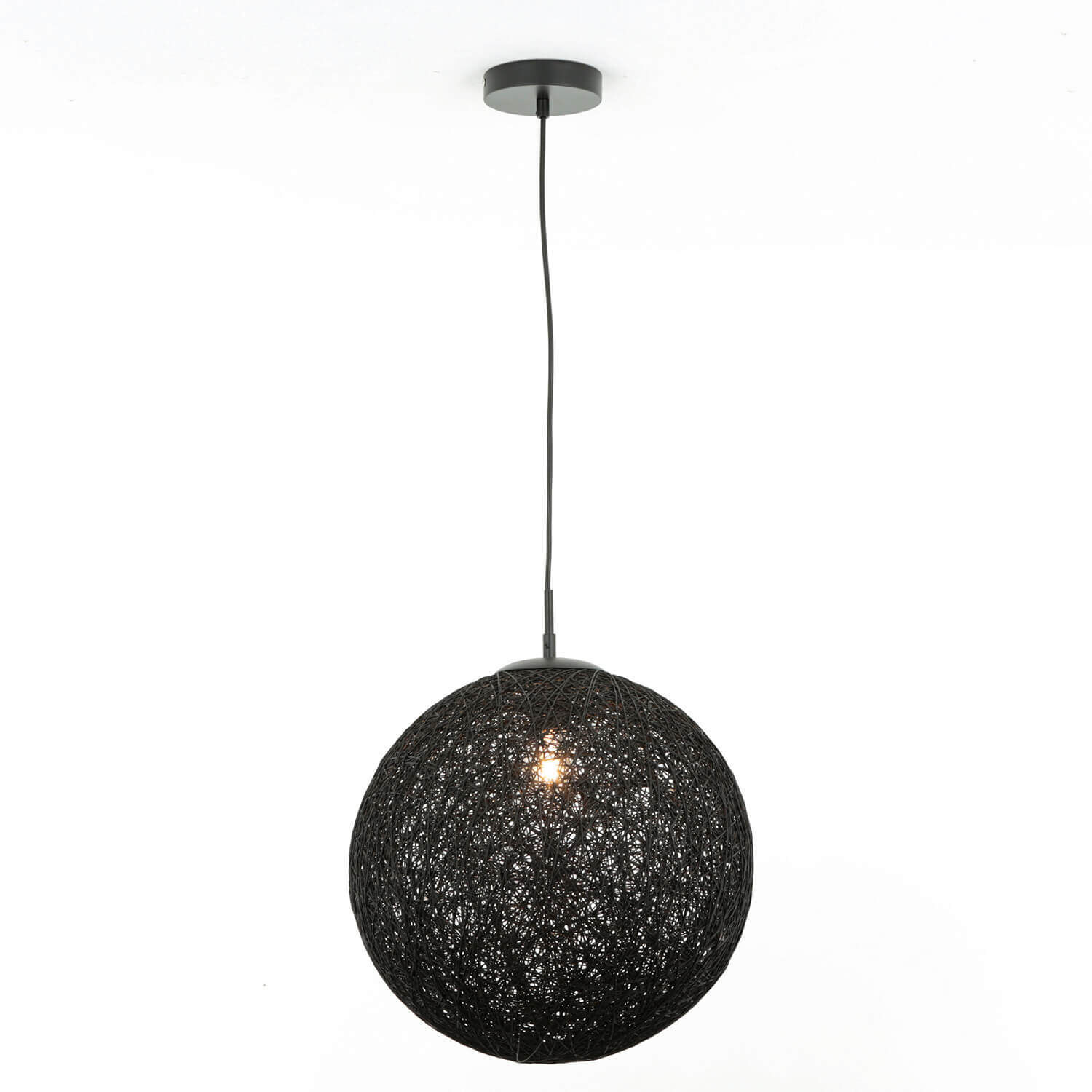 Suspension boule métallique tressée Ø 40 cm Noir