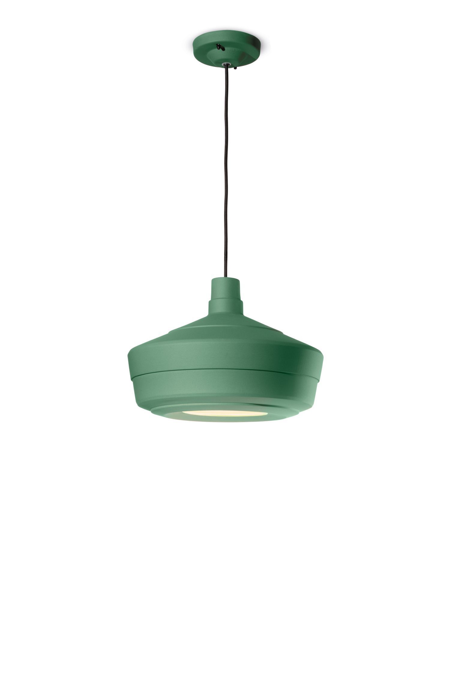 Lampe à suspendre céramique D : 36 cm H : max. 146 cm Vert foncé