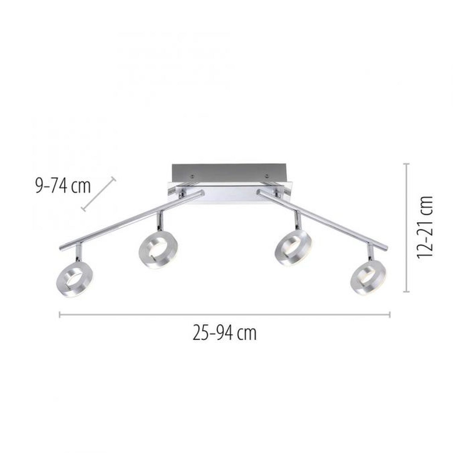 Beweglicher LED Deckenstrahler in Aluminium IP44 94 cm Drinnen, Zimmer, Duscharmatur, Elektronik, Hardware