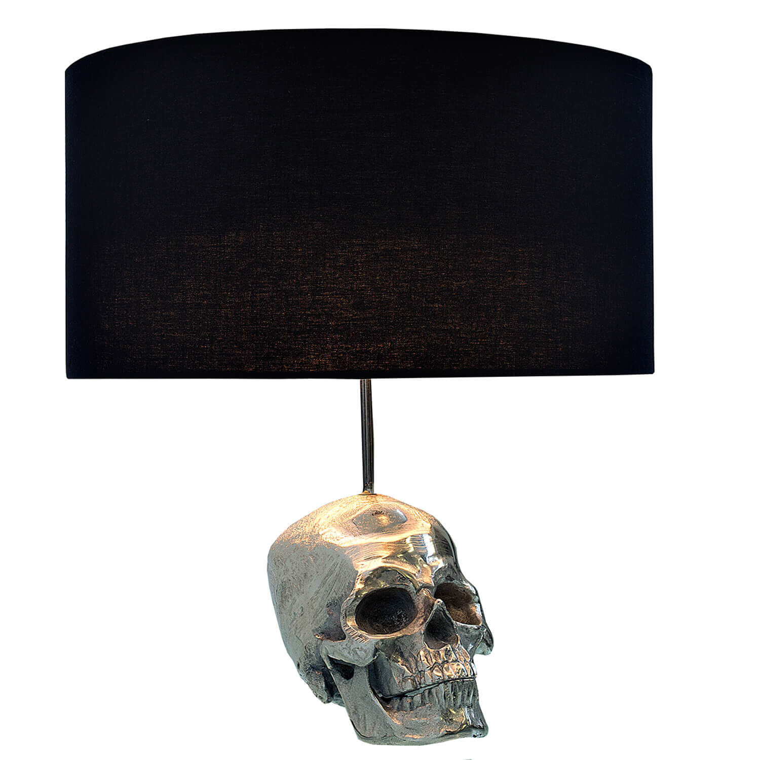 Lampe de table gothique Moderne Crâne Argent Noir Lampe, Lampenschirm, Tischlampe