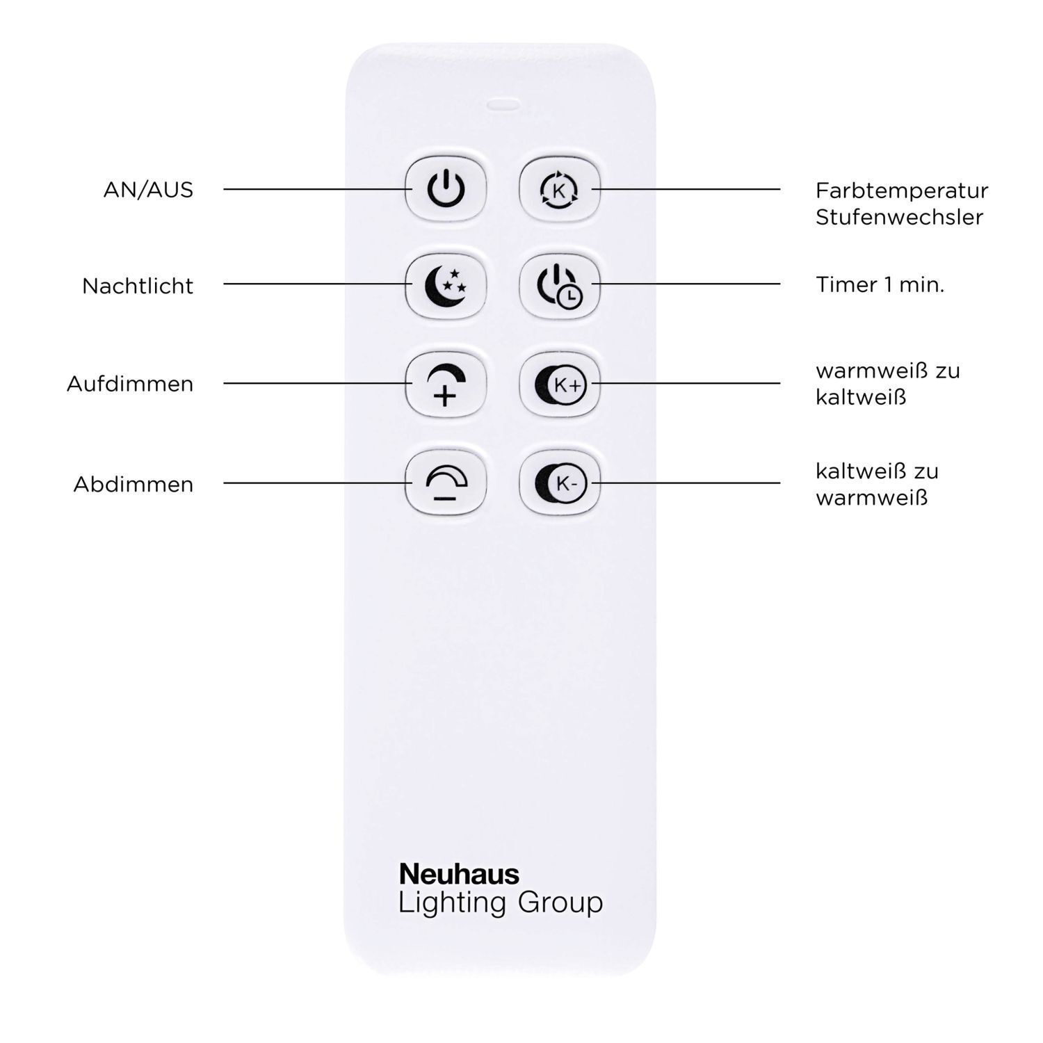 Lampe de plafonnier LED Naturel L:50,4 cm 2700-5000 K dimmable