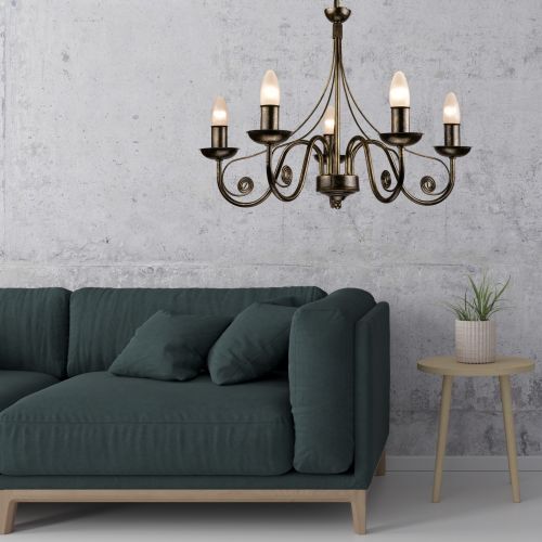 Leuchter, Lampe, Couch, Wohnzimmer, Pflanze
