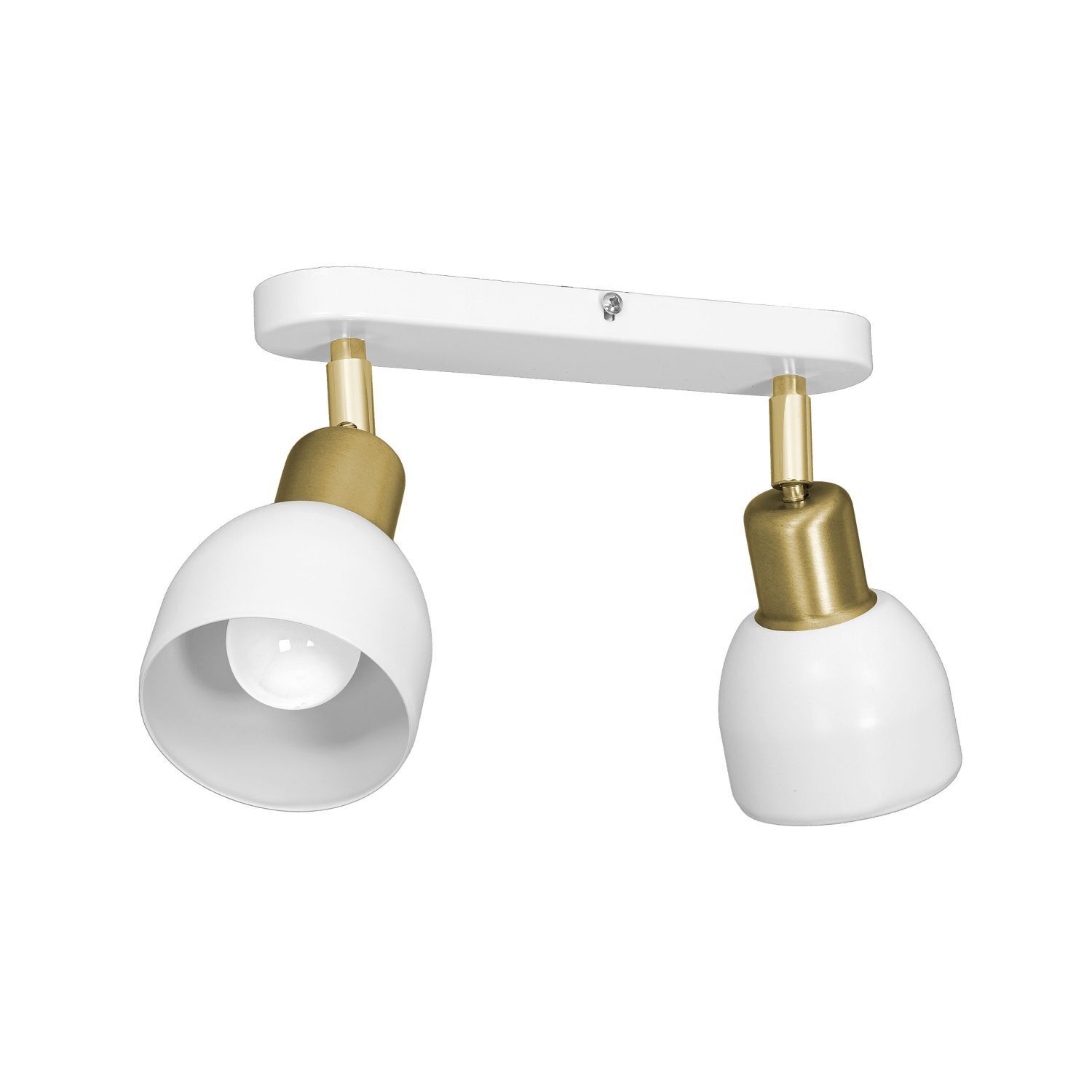 Spot de plafond blanc or 2 flammes métal rétro Leuchte, Beleuchtung, Zimmer, Duscharmatur, Lampe