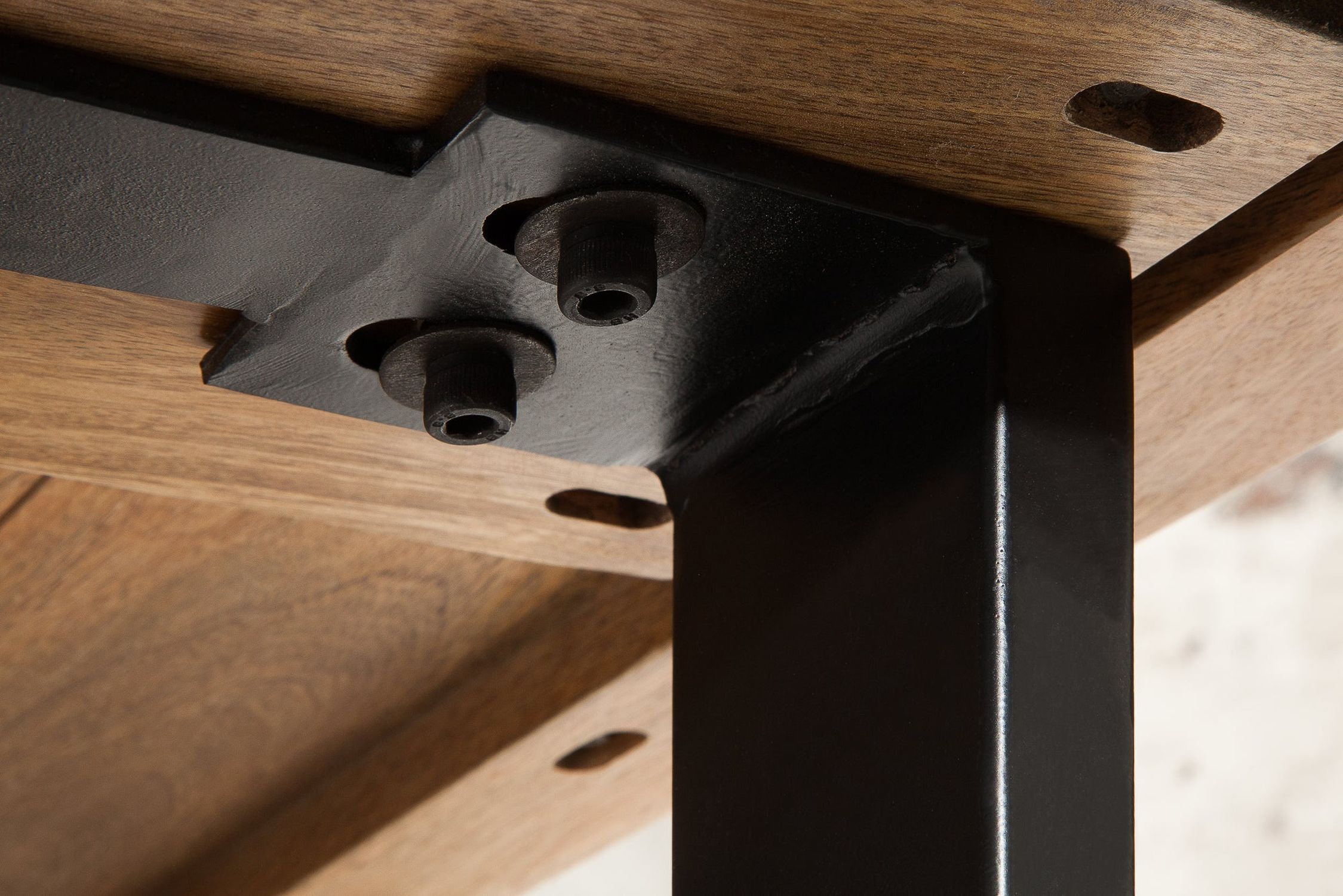 Table de bar bois mangue métal 120 x 80 cm piètement traîneau Holz, Drinnen, Innenarchitektur, Sperrholz, Hartholz