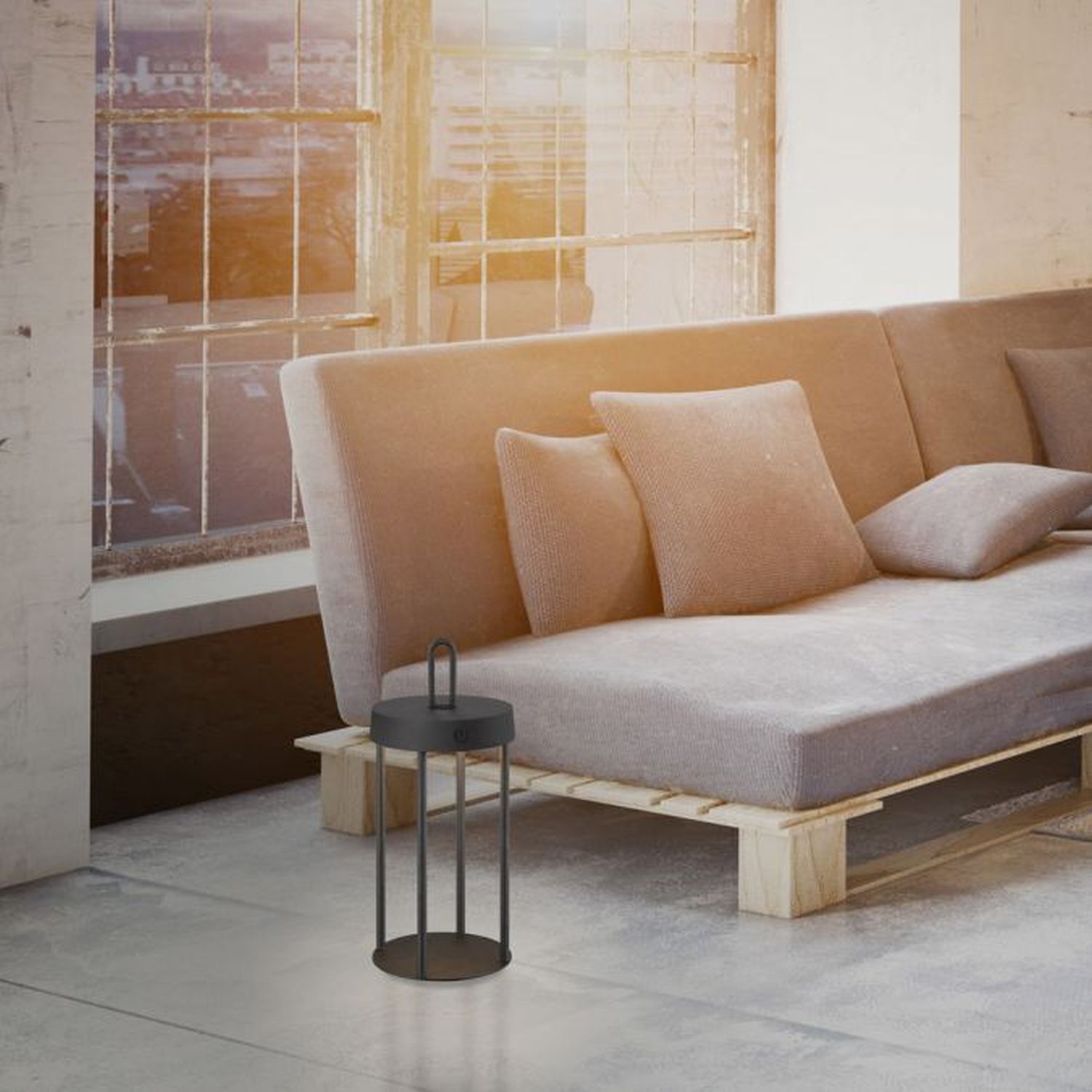 LED Akku Tischlampe Aluminium dimmbar IP44 2 W Schwarz Couch, Mobiliar, Fußboden, Dekoration für Zuhause