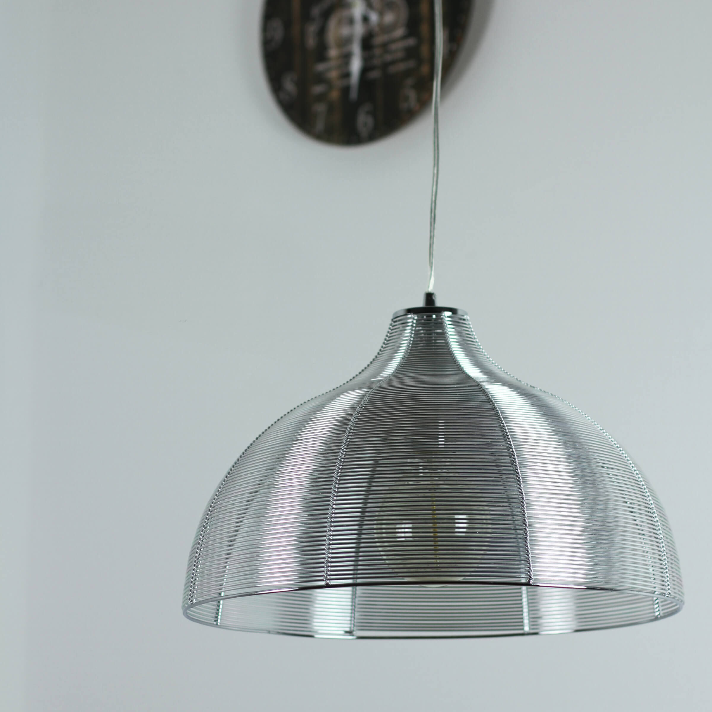 Lampe à suspendre réglable en hauteur Moderne en argent