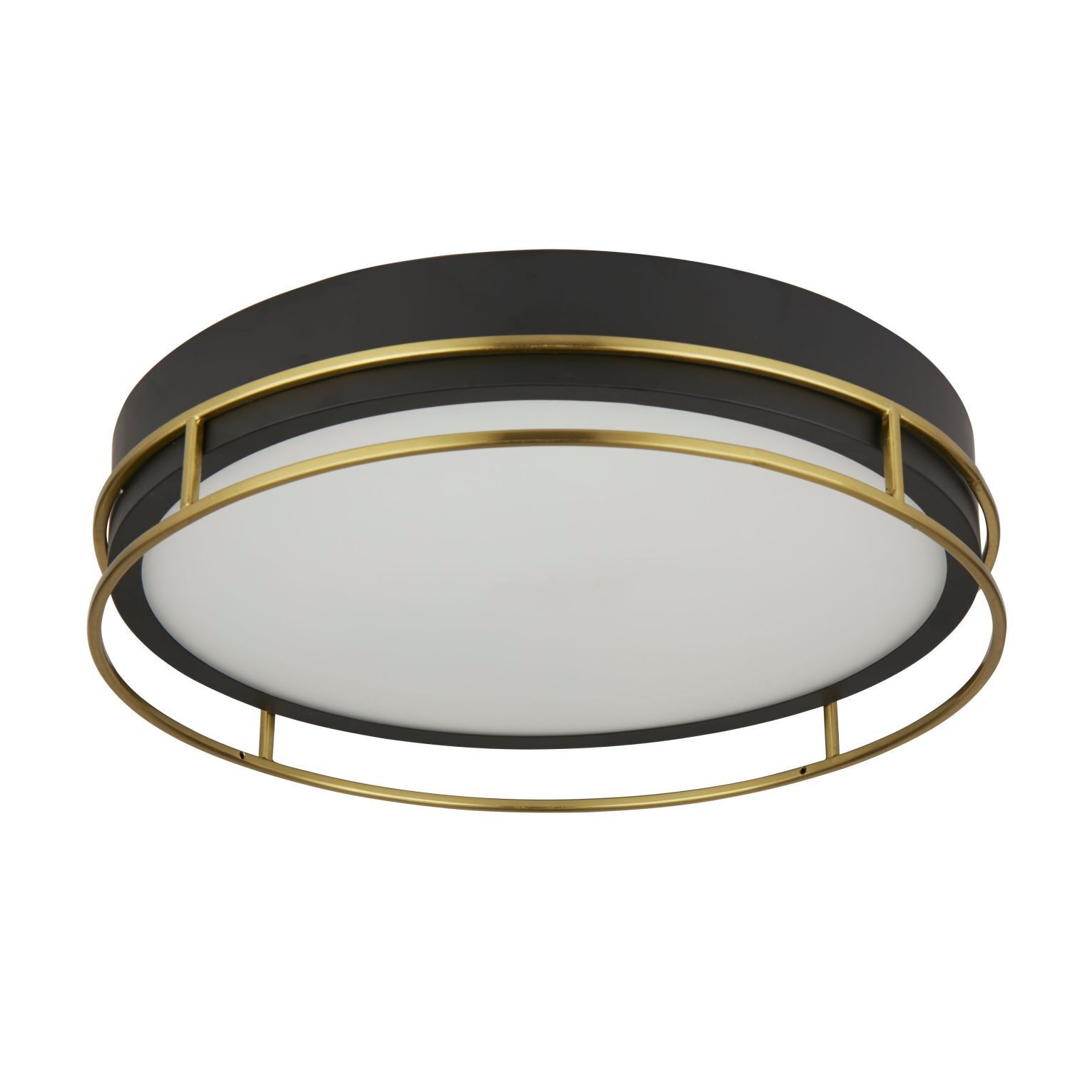 Plafonnier de salle de bain IP44 Ø 40 cm rond noir laiton