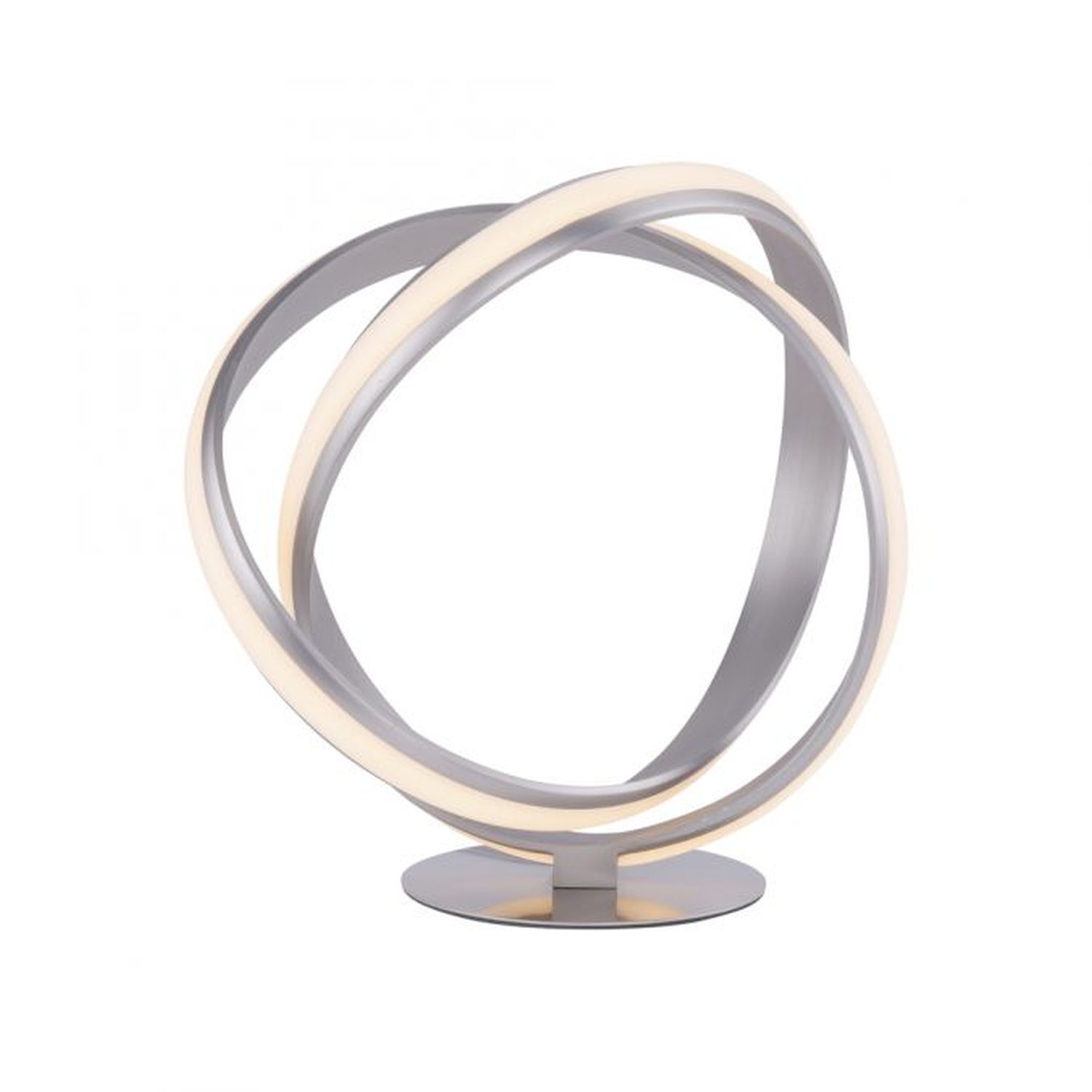 Geschwungene LED Tischlampe in Silber Metall dimmbar Zubehor, Schmuck, Kronleuchter, Lampe