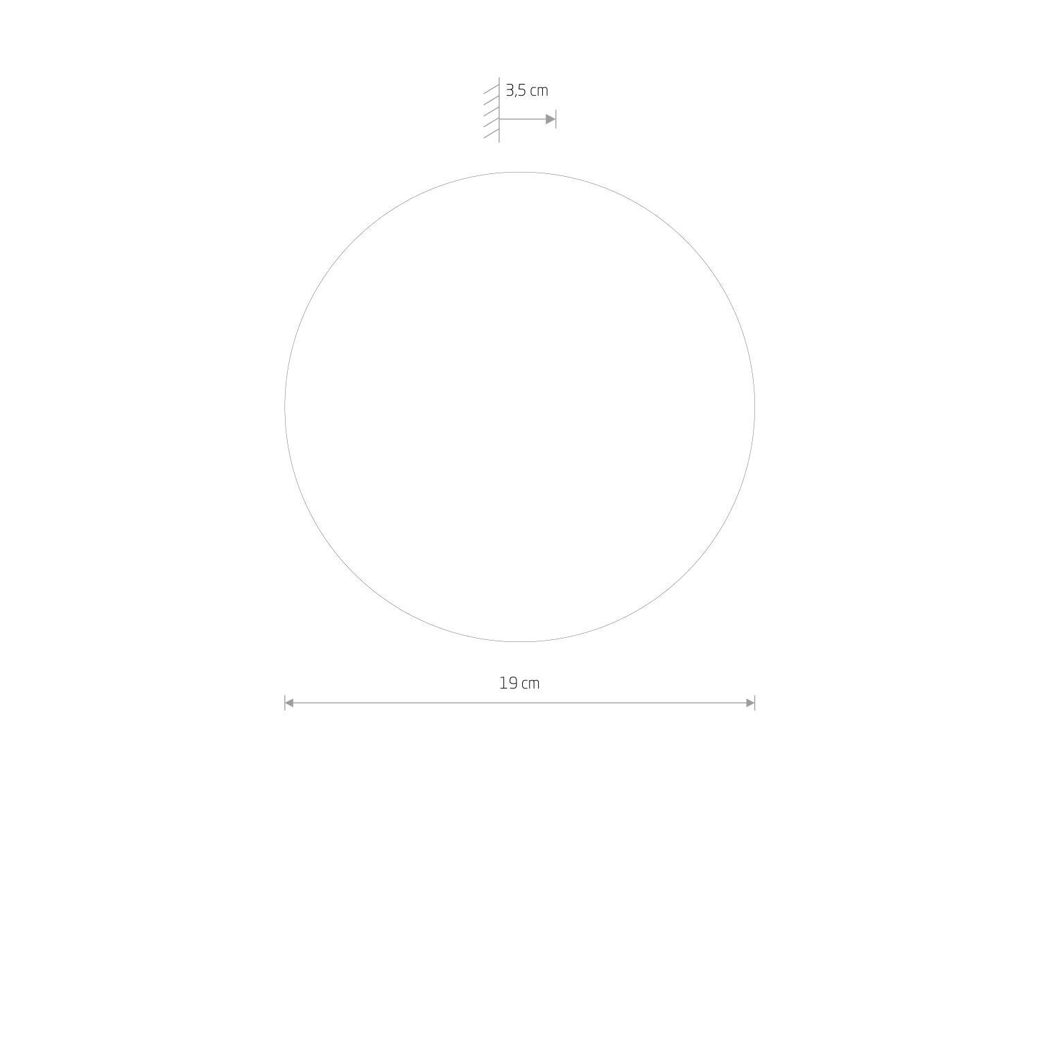 miroir mural LED éclairé Ø 19 cm 3000 K 30 lm rond