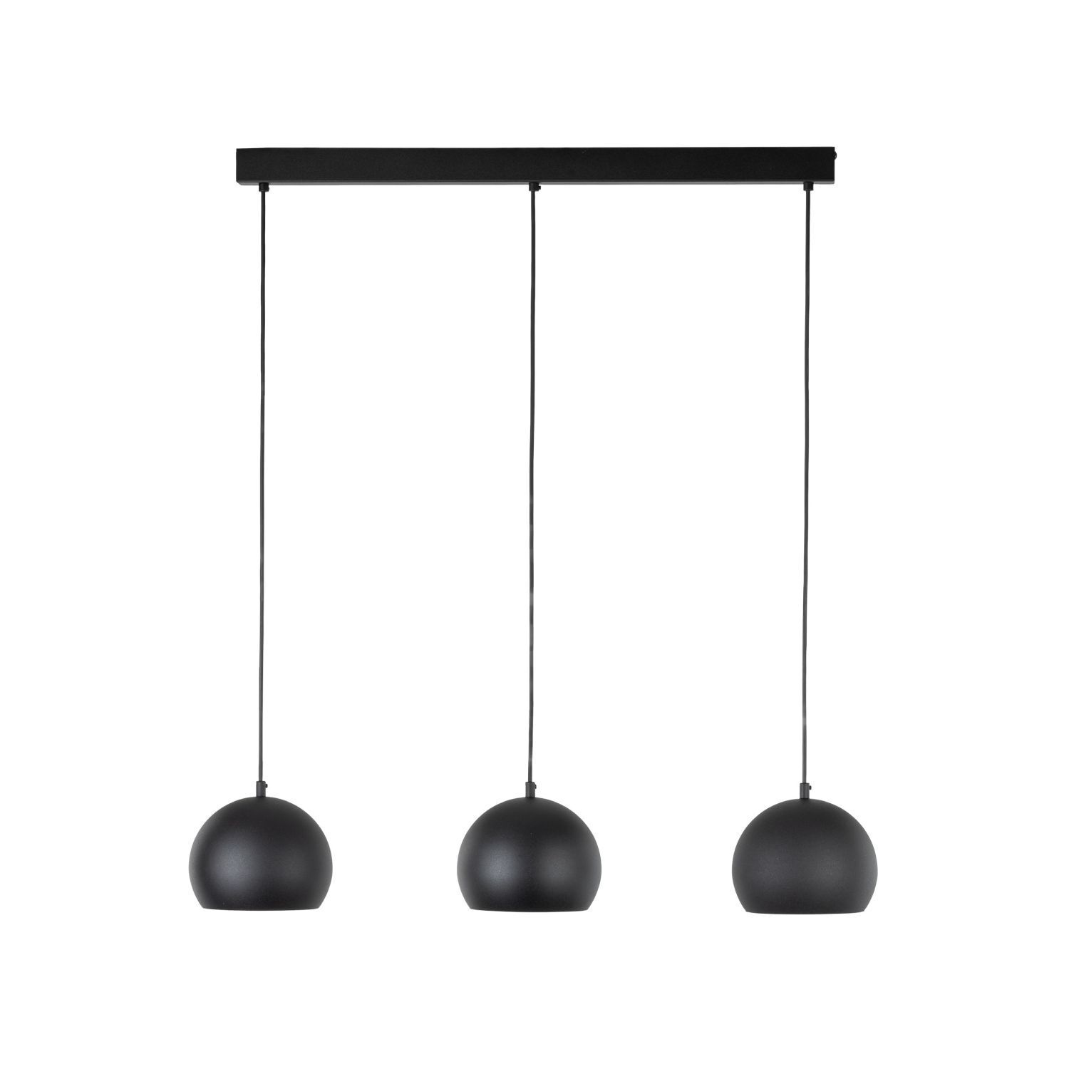 Suspension noire 3 flammes E27 L : 81 cm réglable en hauteur