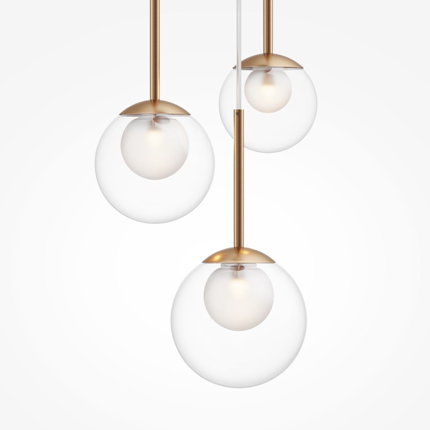 Lampe à suspendre métal verre G9 ronde D : 40 cm en or CORA