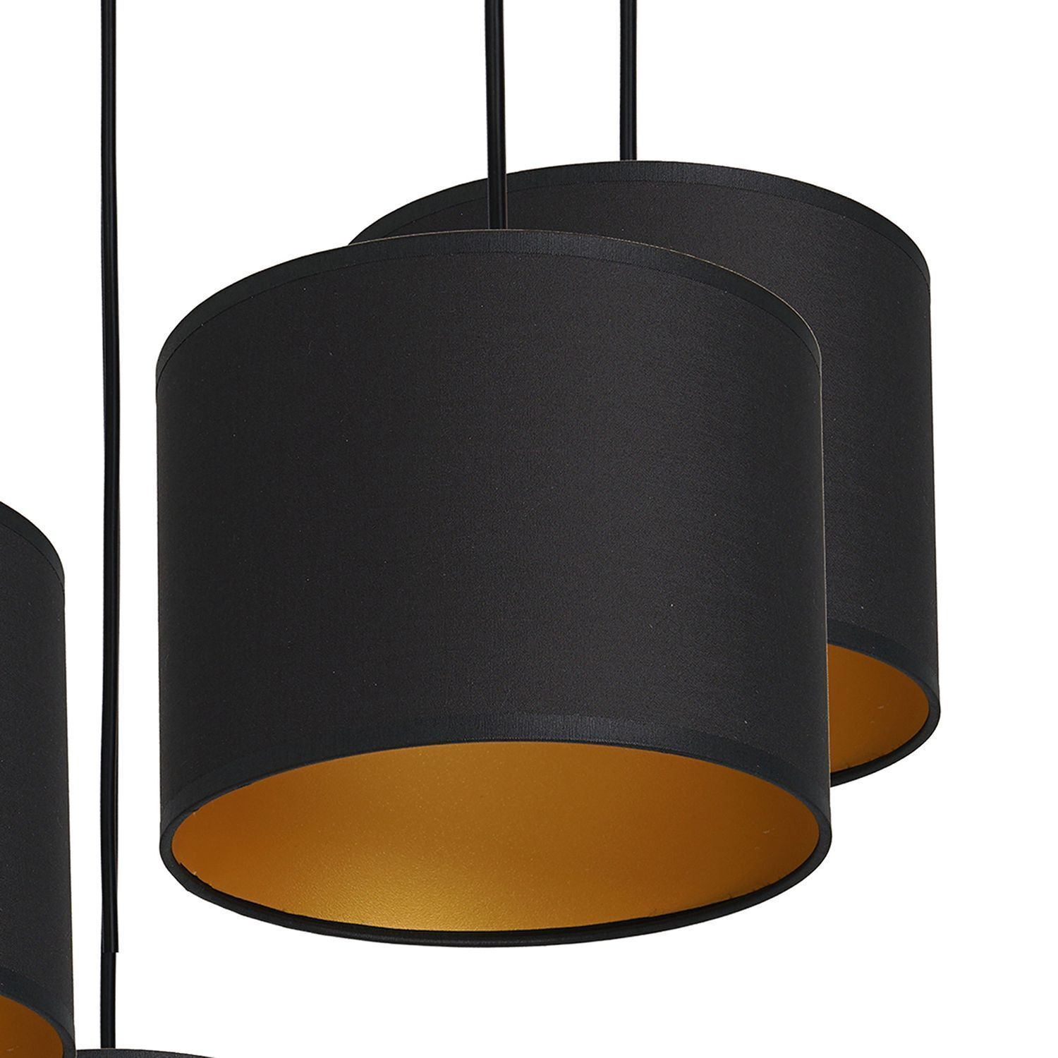 Blendarme Lampe à suspendre Noir Or Tissu Métal 5-flmg