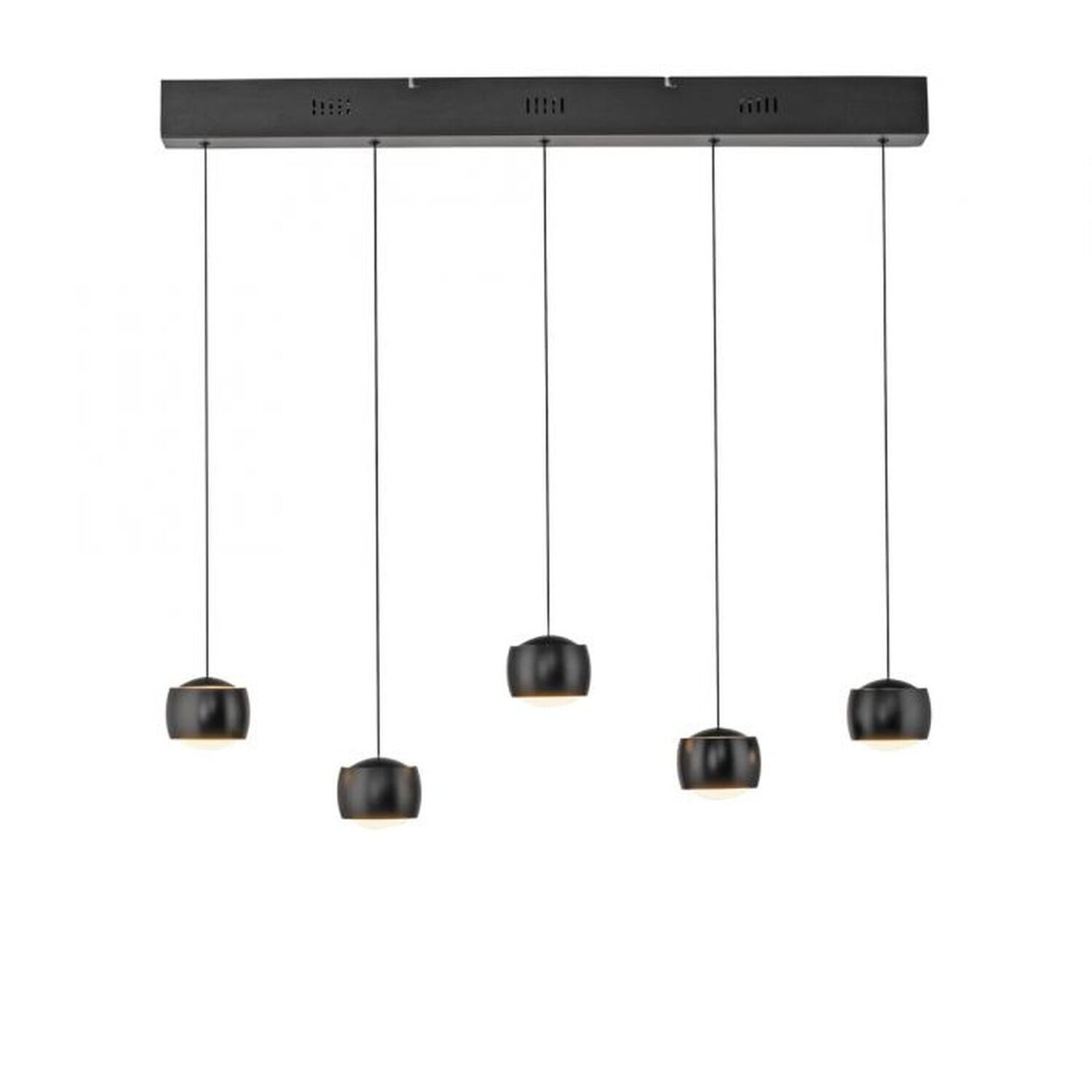 Suspension LED noir métal blanc chaud 3000 K 110 cm