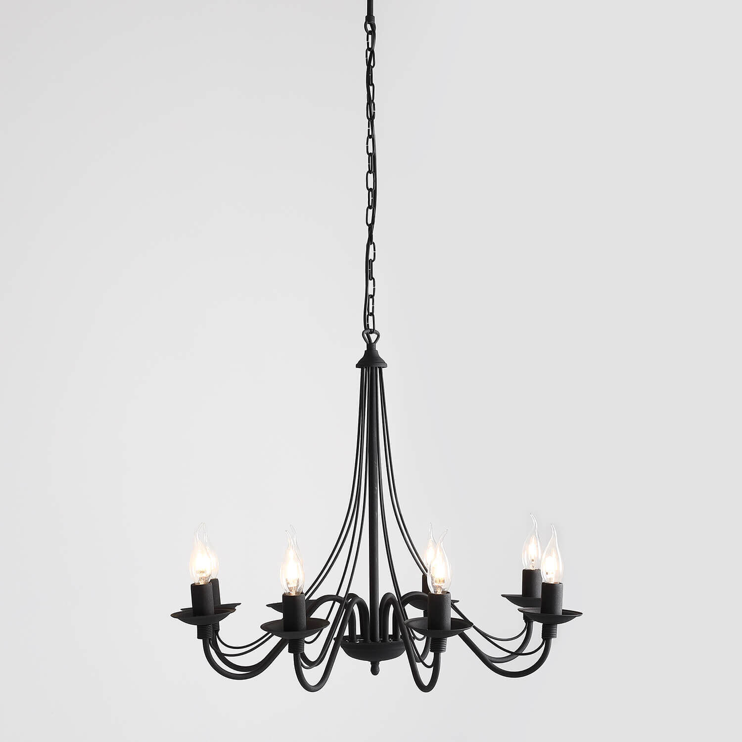 Lustre Métal Noir Rustique E14 Salle à manger Leuchter, Lampe