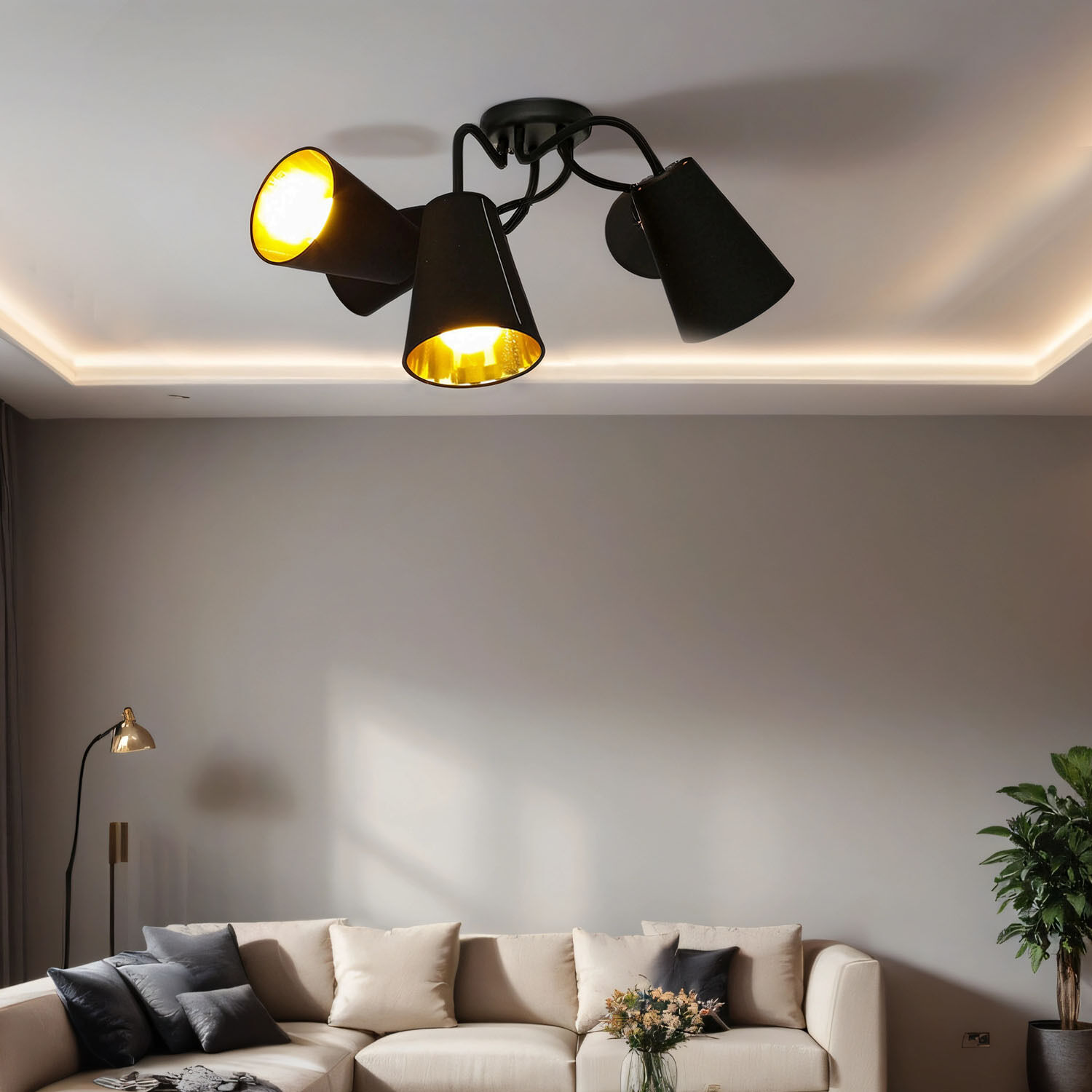Lampe, Pflanze, Couch, Mobiliar
