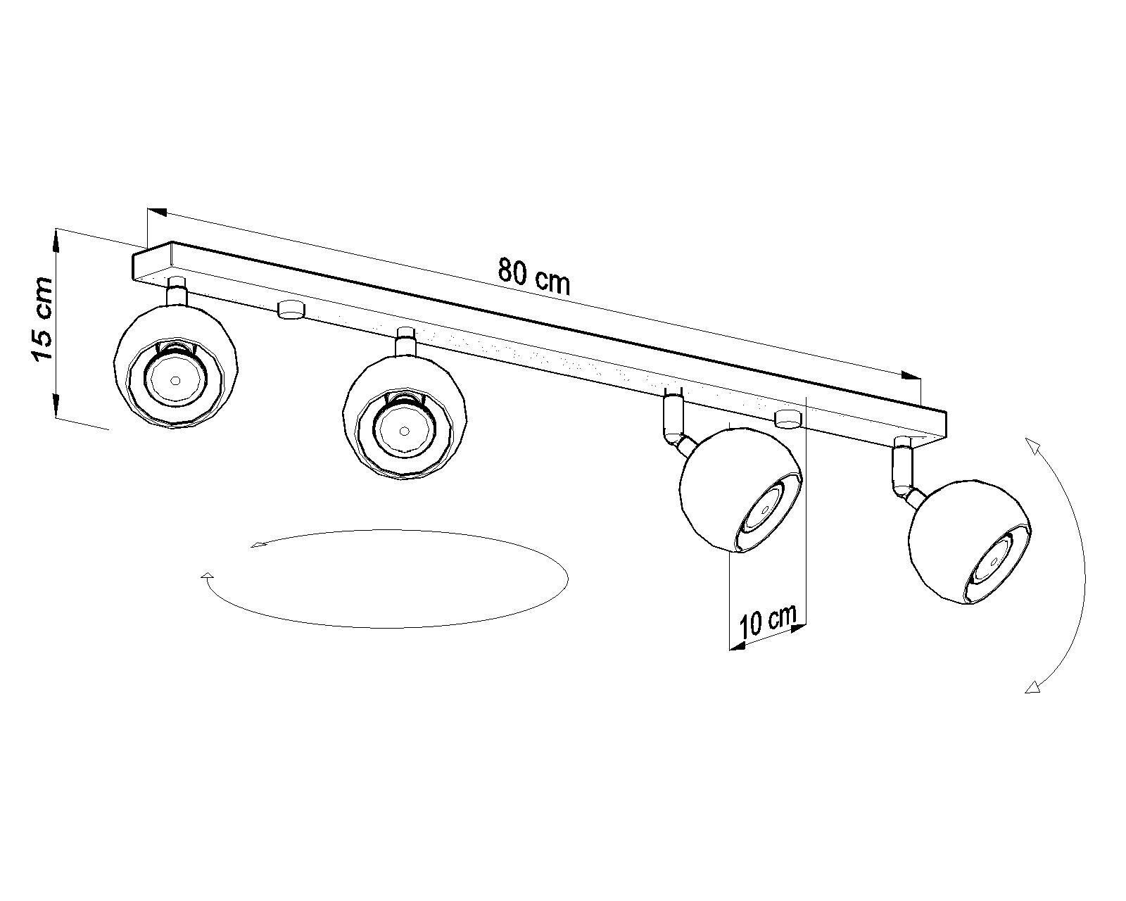Spot de plafond blanc 80 cm de long rétro FAVONIA structure Spot de plafond blanc 80 cm de long rétro FAVONIA structure