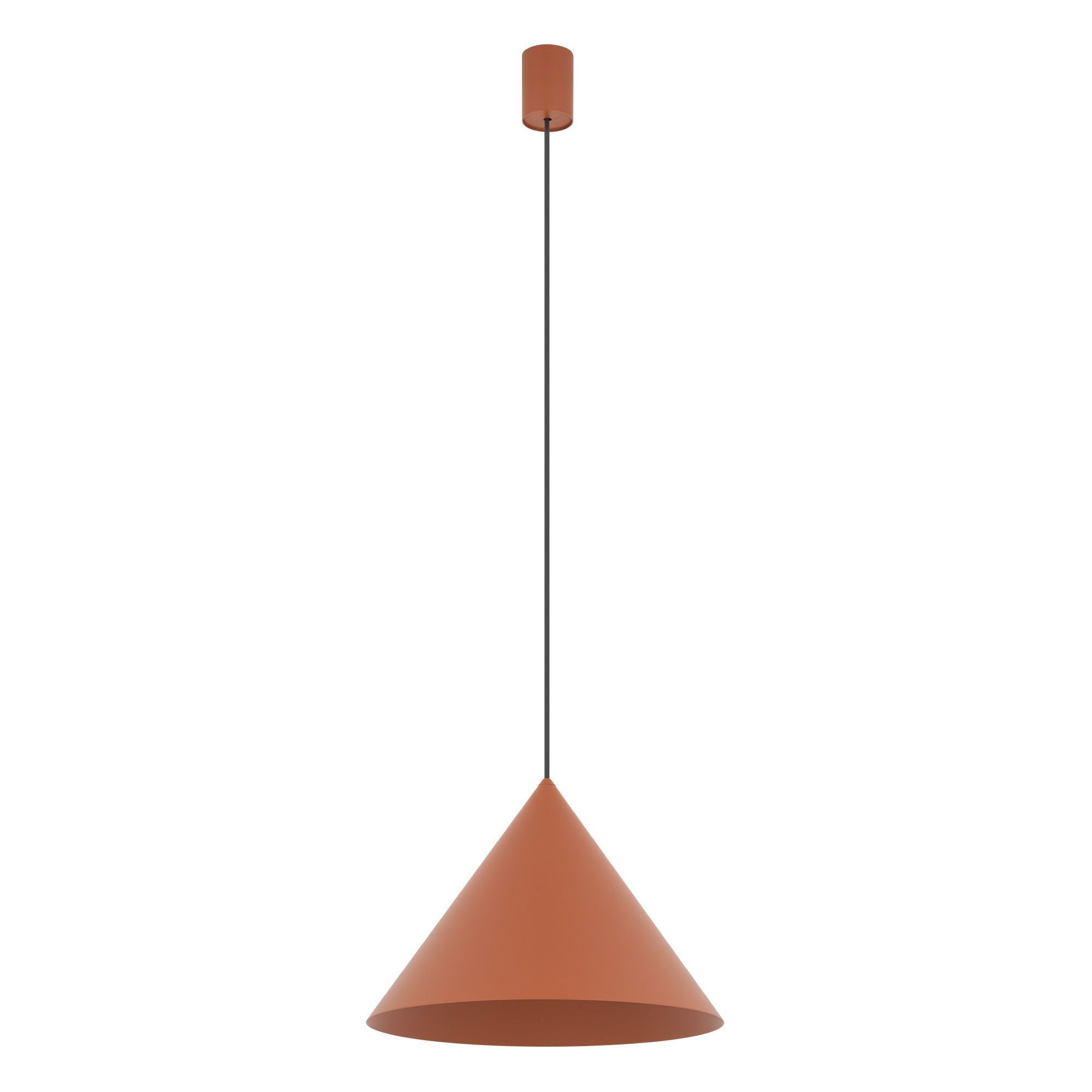 Stilvolle Pendelleuchte Metall GU10 Ø35 cm Terrakotta pendant light, cone shade, orange, hanging lamp, cord suspension