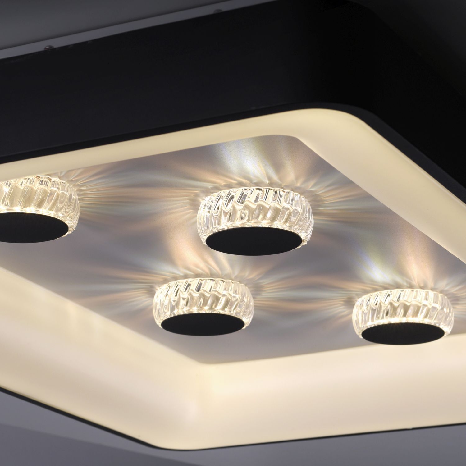 Plafonnier LED noir 2700-5000 K 6295 lm dimmable Deckenleuchte