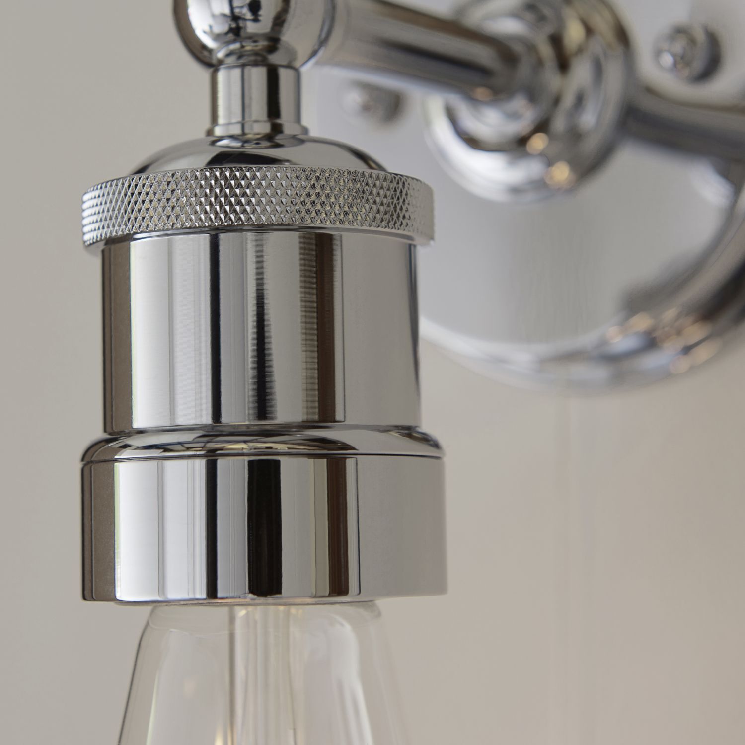 Applique avec interrupteur IP44 chrome rétro design E27 salle de bain
