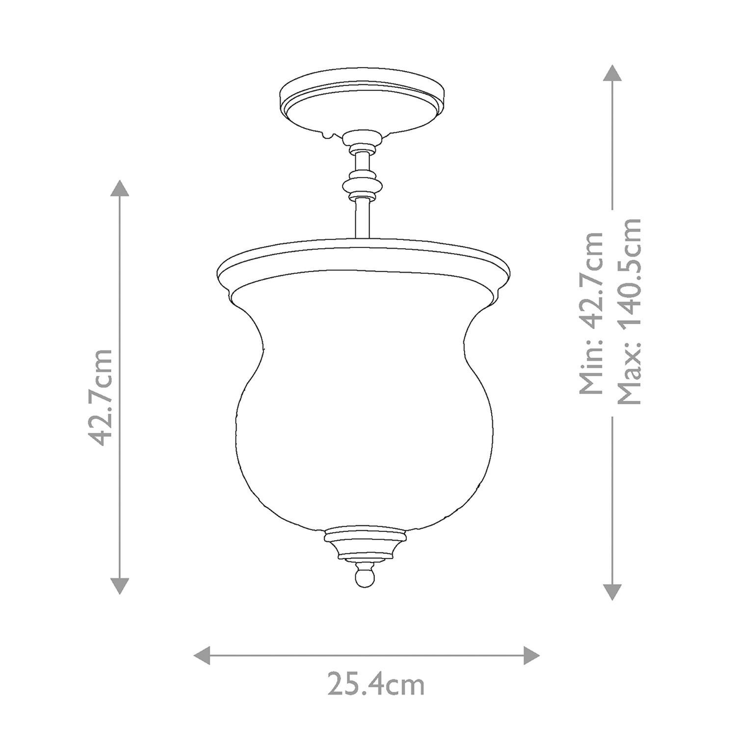 Lampe de plafonnier métal verre Ø 25,4 cm H : max. 1,4 m réglable