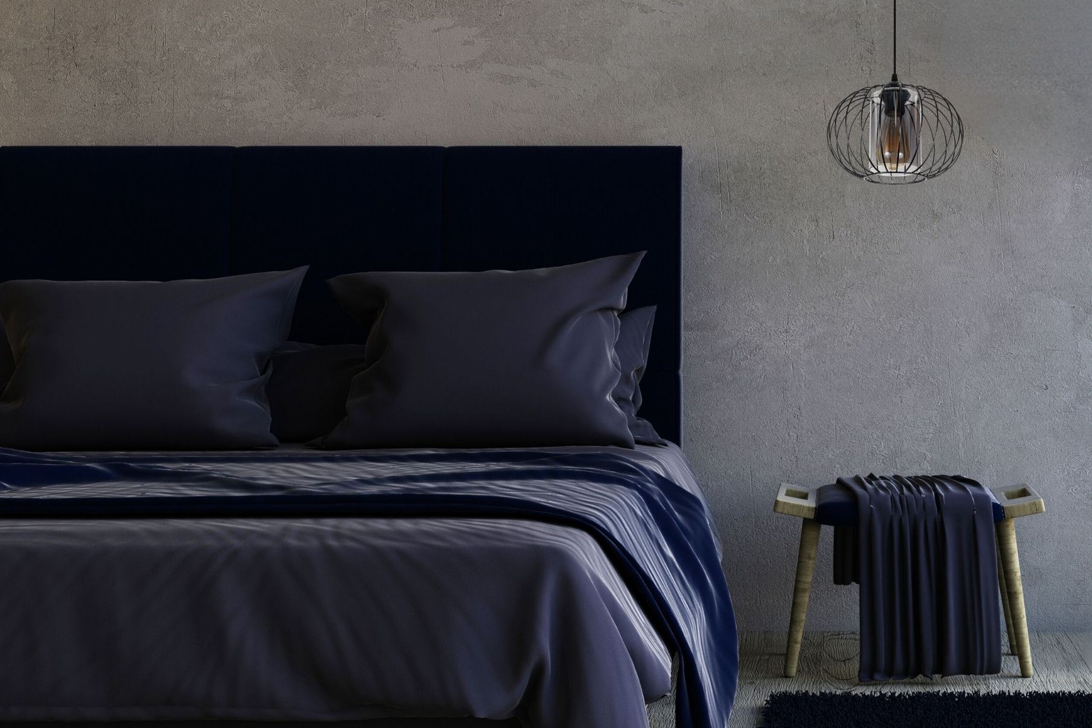 Bett, Bettwäsche, Kissen, Leinen, Nachttisch
