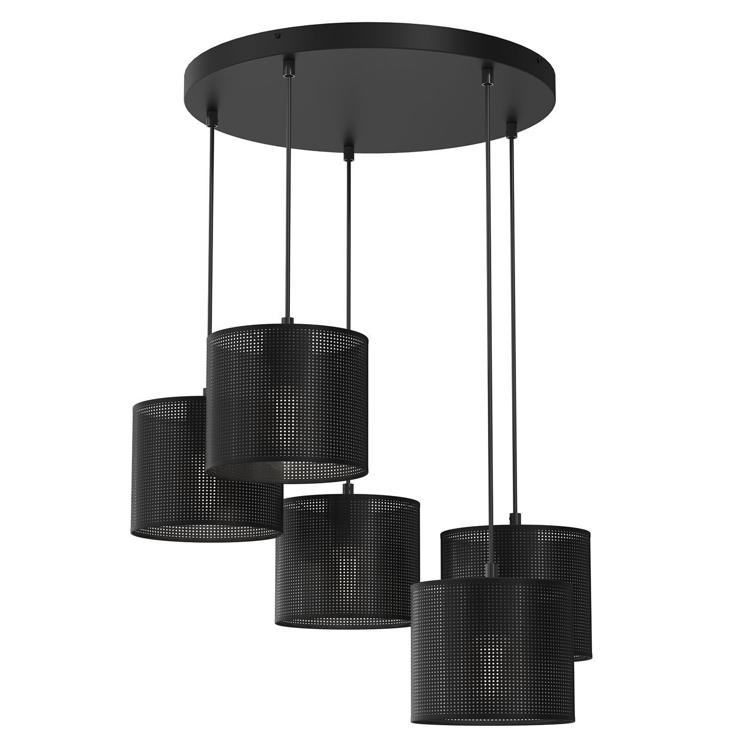 Suspension Métal Noir Ø58 cm E27 Loft 5 flammes