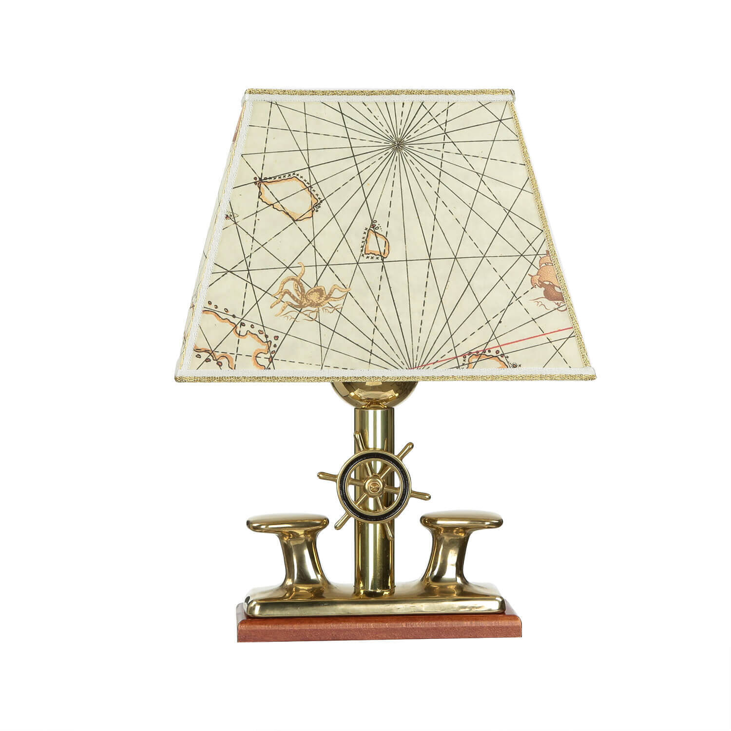 Lampe de table massive en laiton design maritime H:33cm